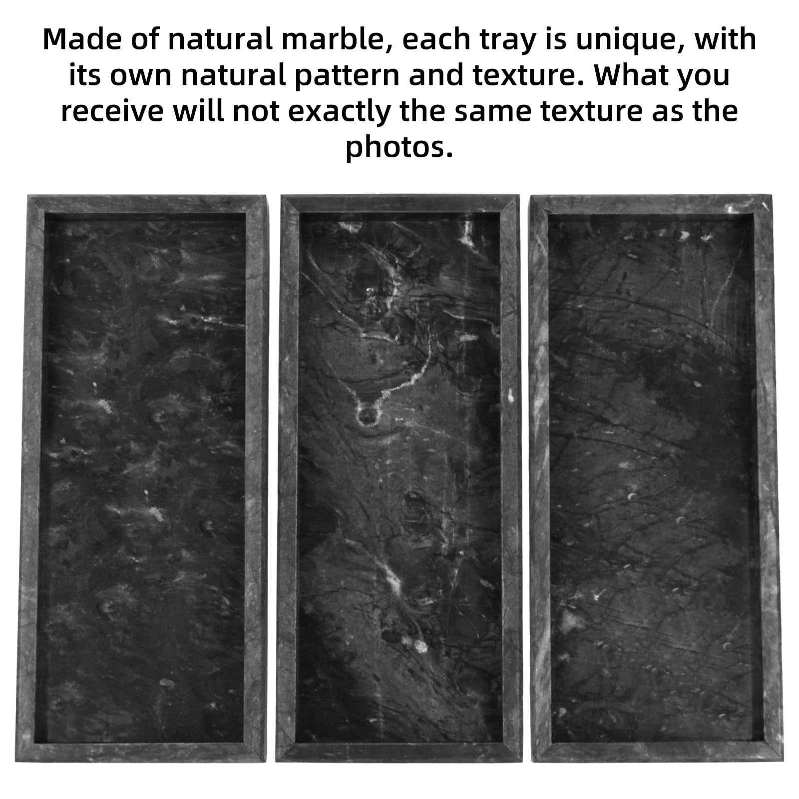 Marble Bathroom Vanity Tray, Natural Luxury Dark Brown Vanity Home Kitchen Bathroom Table Tray, Stone Decorative Countertop Dres