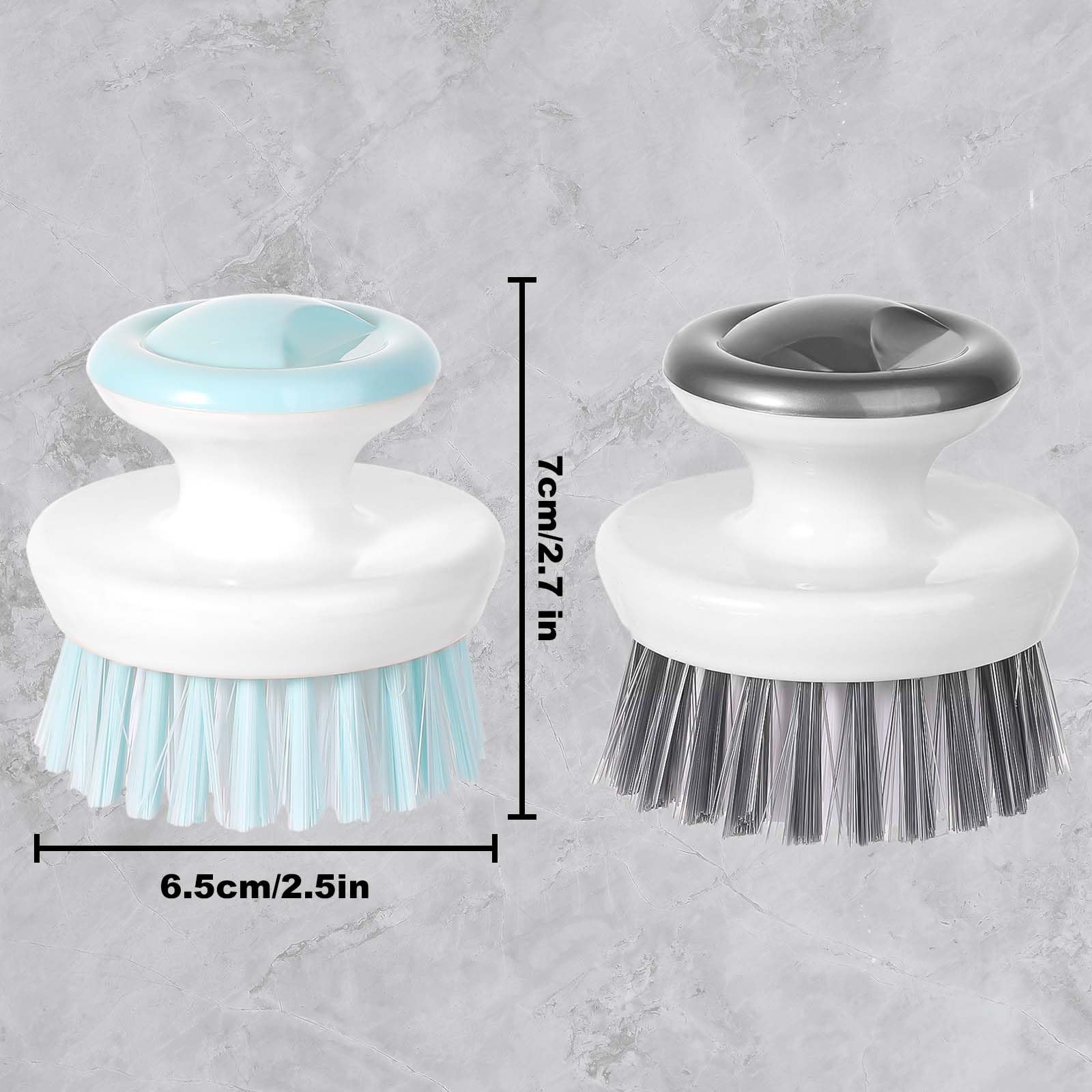 2Pcs Dish Brush With Handle, Multipurpose Dish Brush For Cleaning Kitchen Scrub Brushes Kitchen Wash Brush For Bowls Pots Pans (