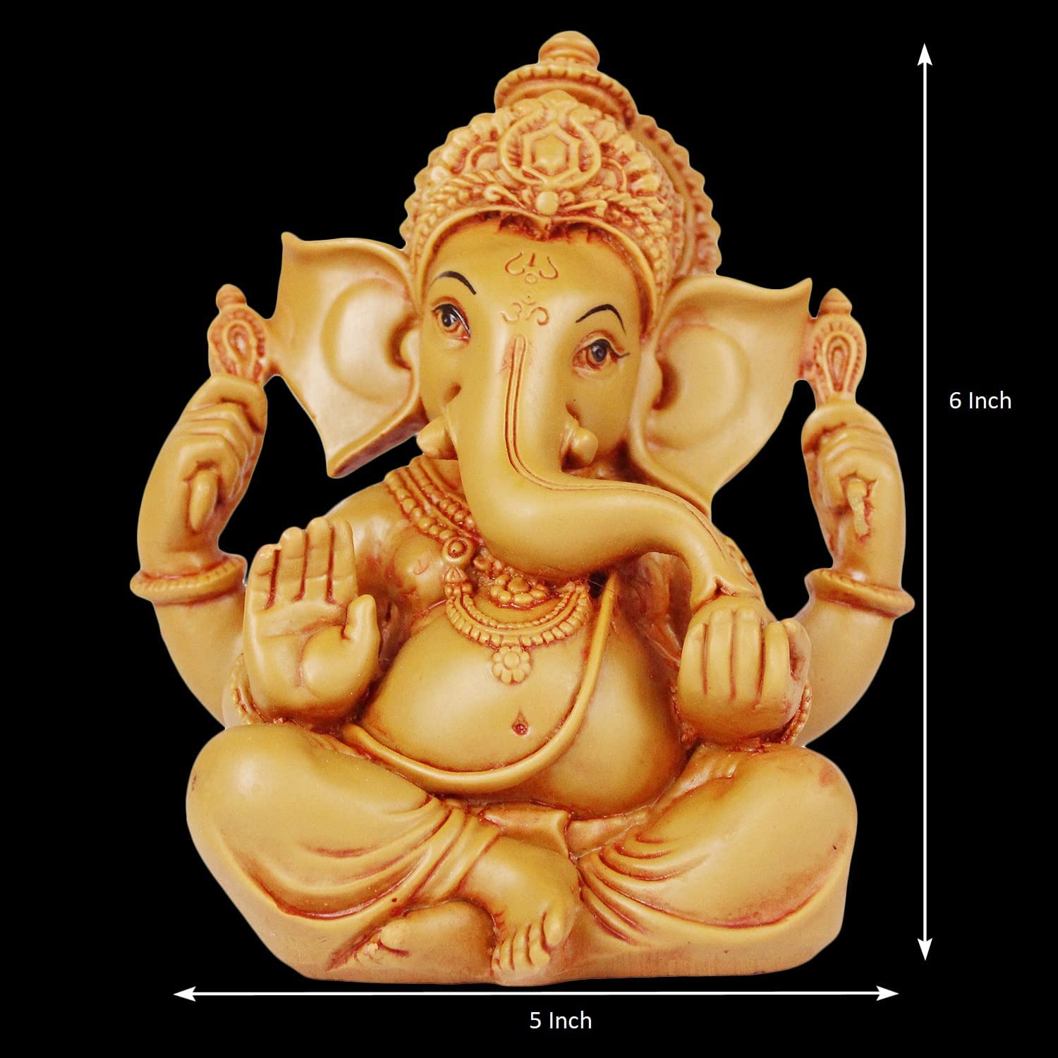 Kartique Ganesha Bhagwan With Modak Mangalkari Ganesh Idol Ganpati Murti Statue Home Office Entrance Car Dashboard Height 6 Inch