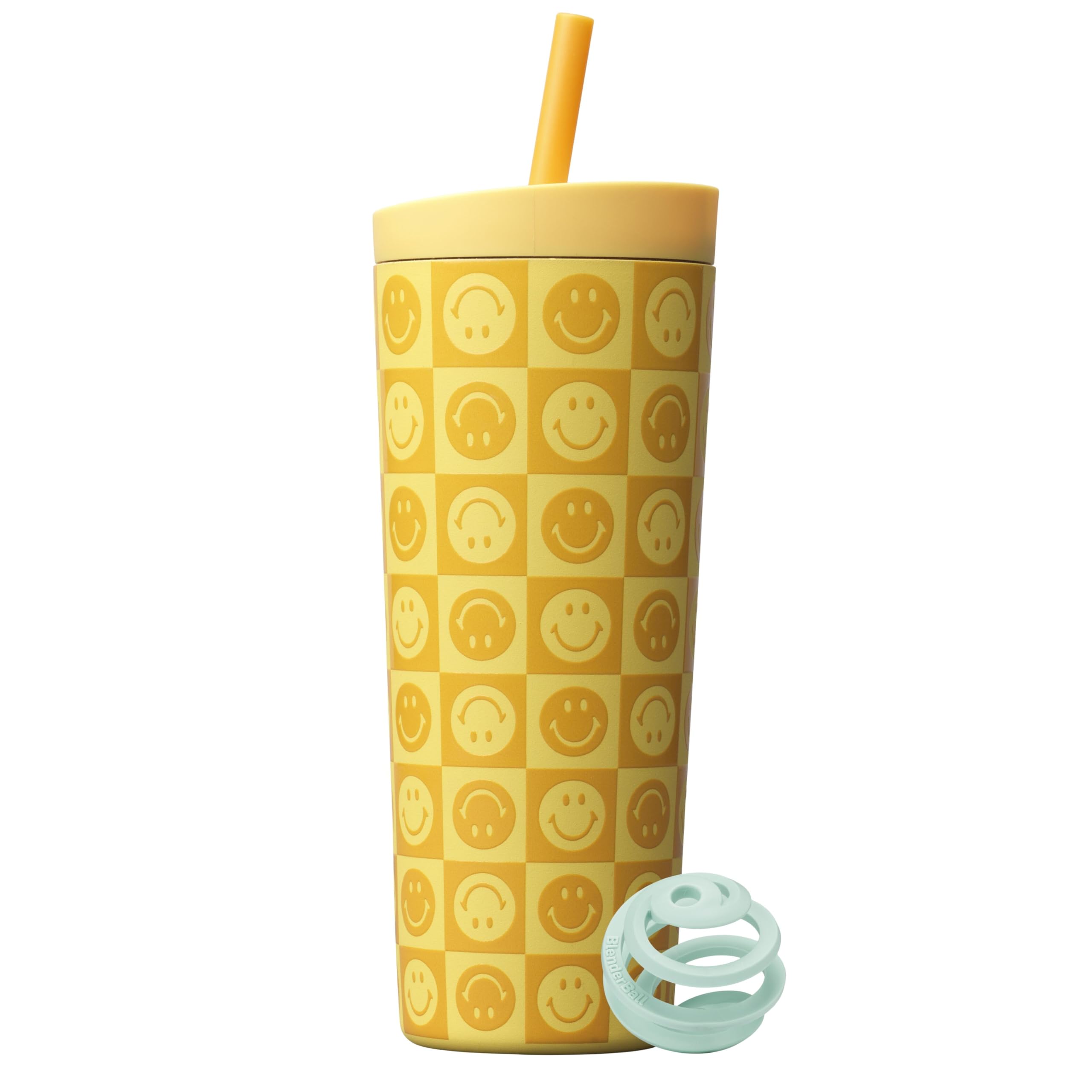 BlenderBottle Tumbler 2in1 Stainless Steel Shaker Bottle 24oz Kami Smiles
