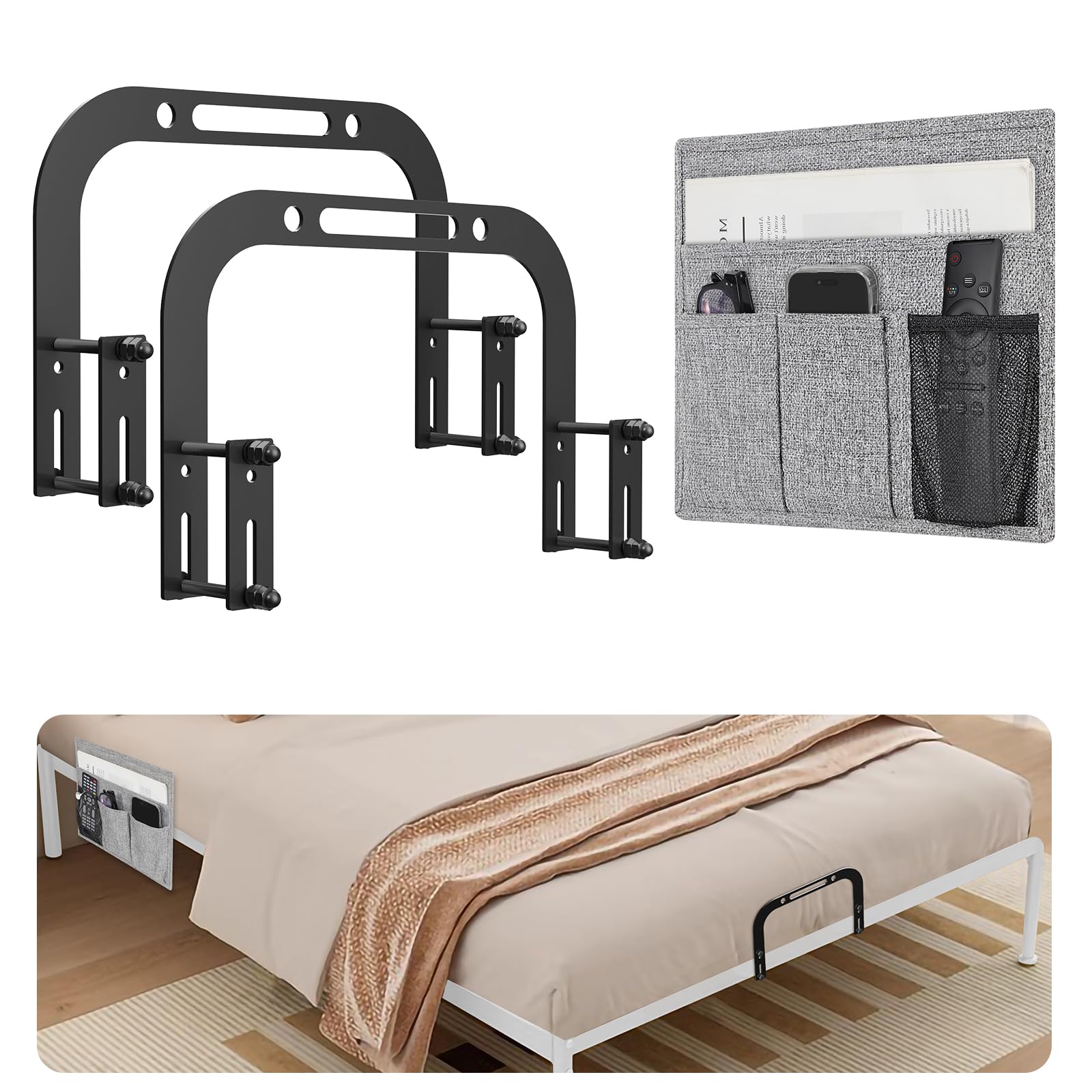 Mattress Slide Stopper, Yuoros Non Slip Mattress Gripper For Metal Bed Frame, Mattress Holder Retainer Bar To Keep Mattress Topp