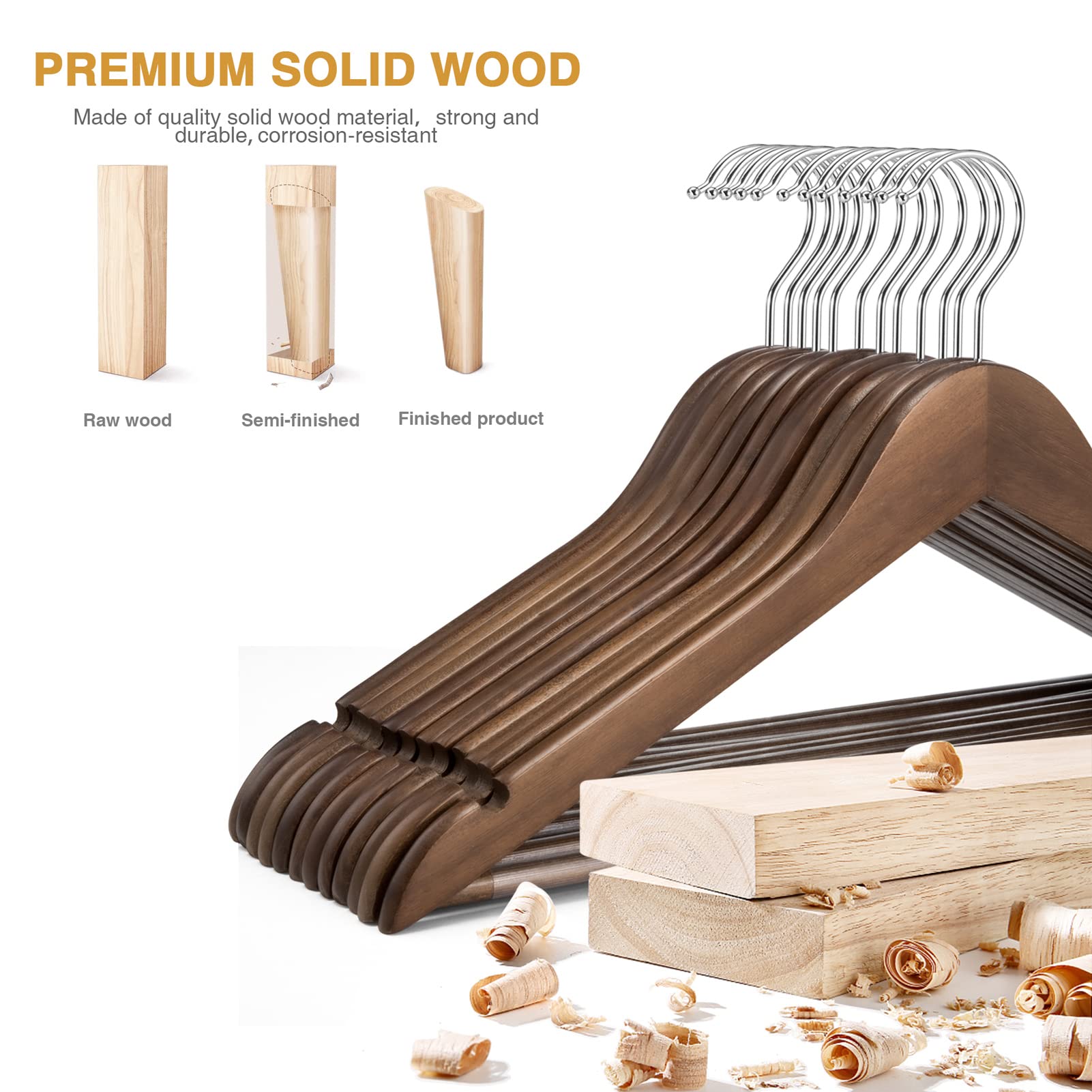 House Day Wooden Hangers 30 Pack Wood Clothes Hangers Smooth Finish Wooden Coat Hangers For Closet Heavy Duty Hangers Vintage Wo