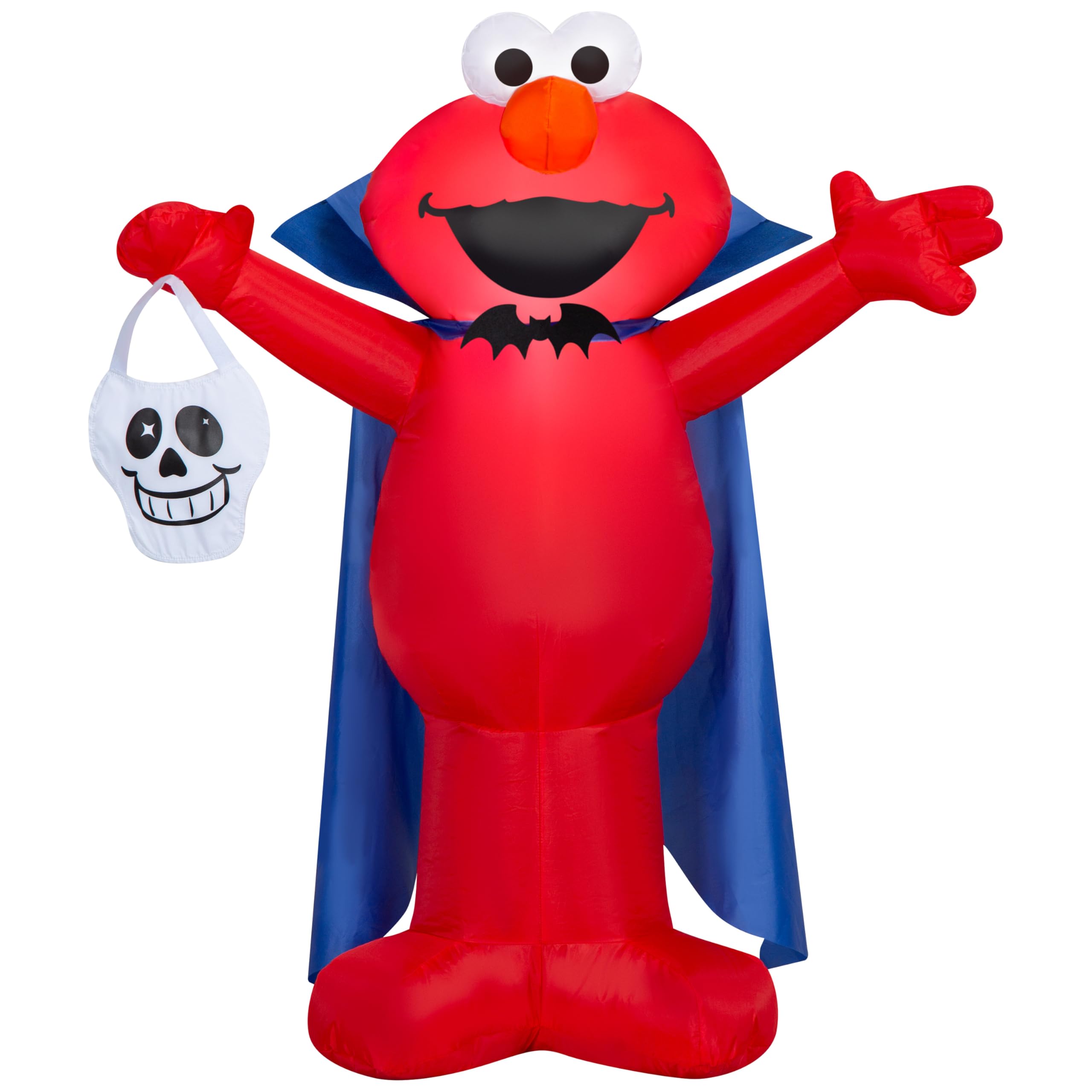 Gemmy Airblown Inflatable Elmo as Vampire w/Skull Sesame Street, 3.5 ft Tall, Multicolored
