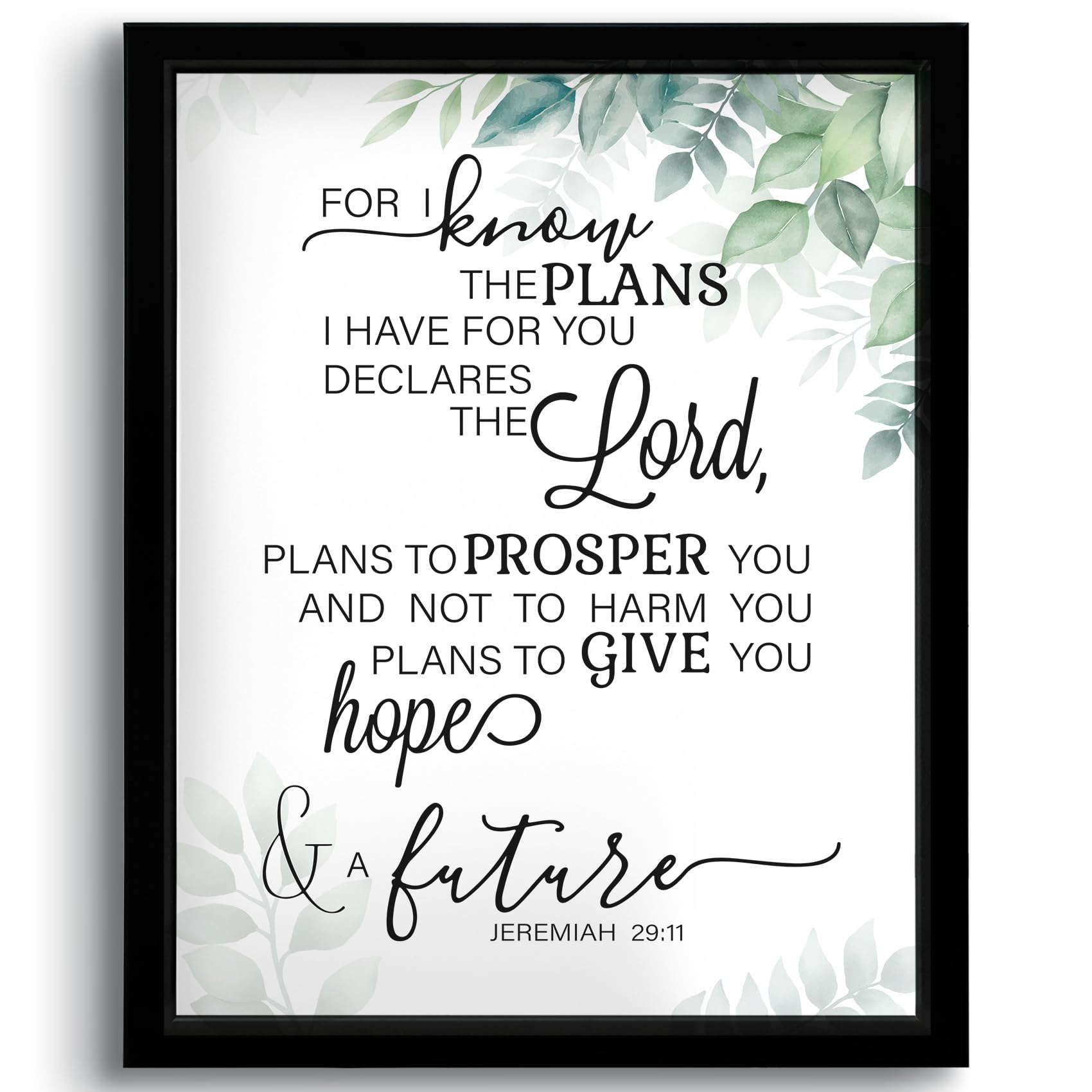 Phamte Christian Jeremiah 29:11 Framed Wall Art Prints Posters Decor, For I Know The Plans I Have For You Bible Verse Rustic Pic