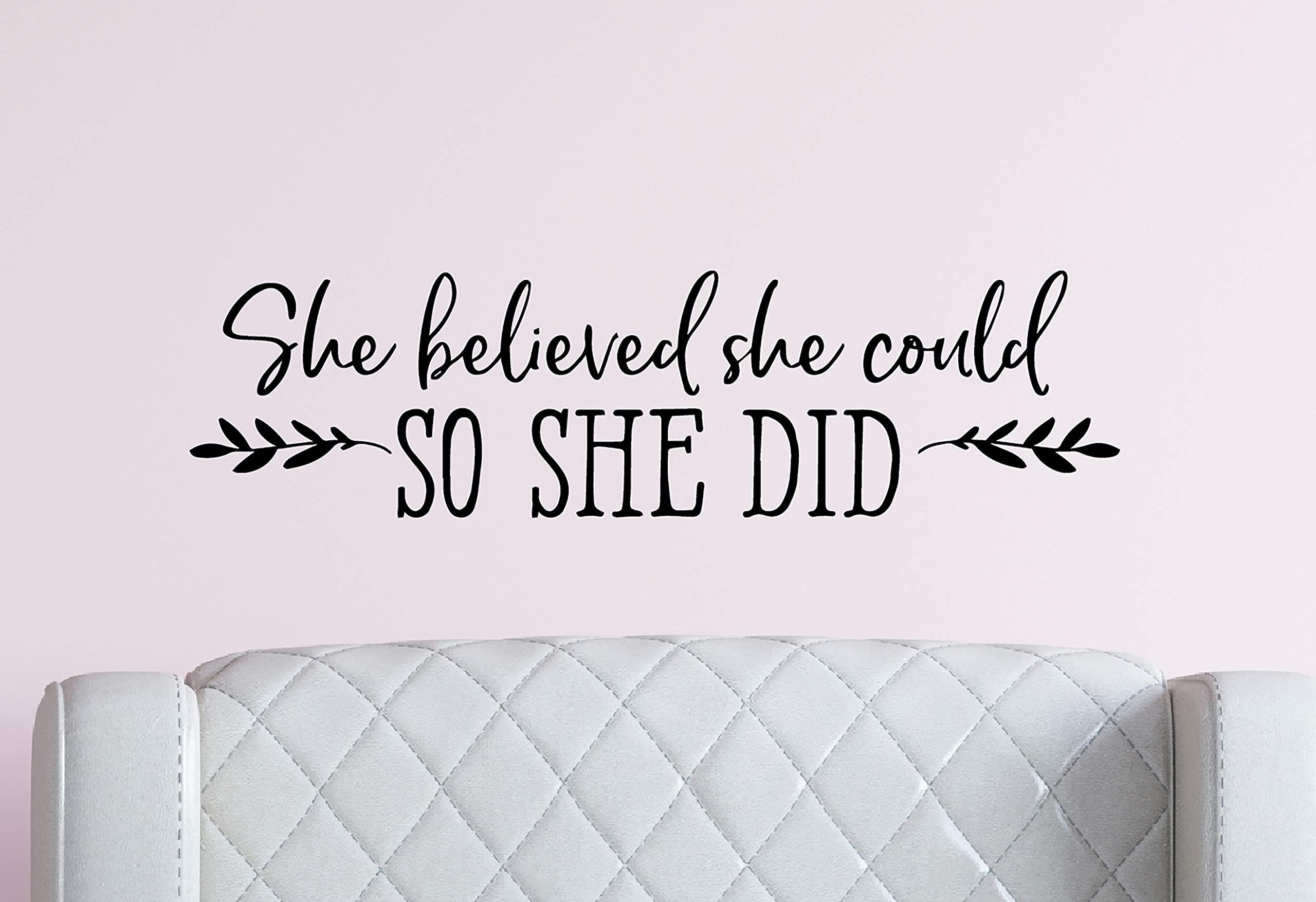Innovativestencils She Believed She Could So She Did Wall Decal Girl Quote Wall Motivational Inspiration Sticker Bedroom Decor W