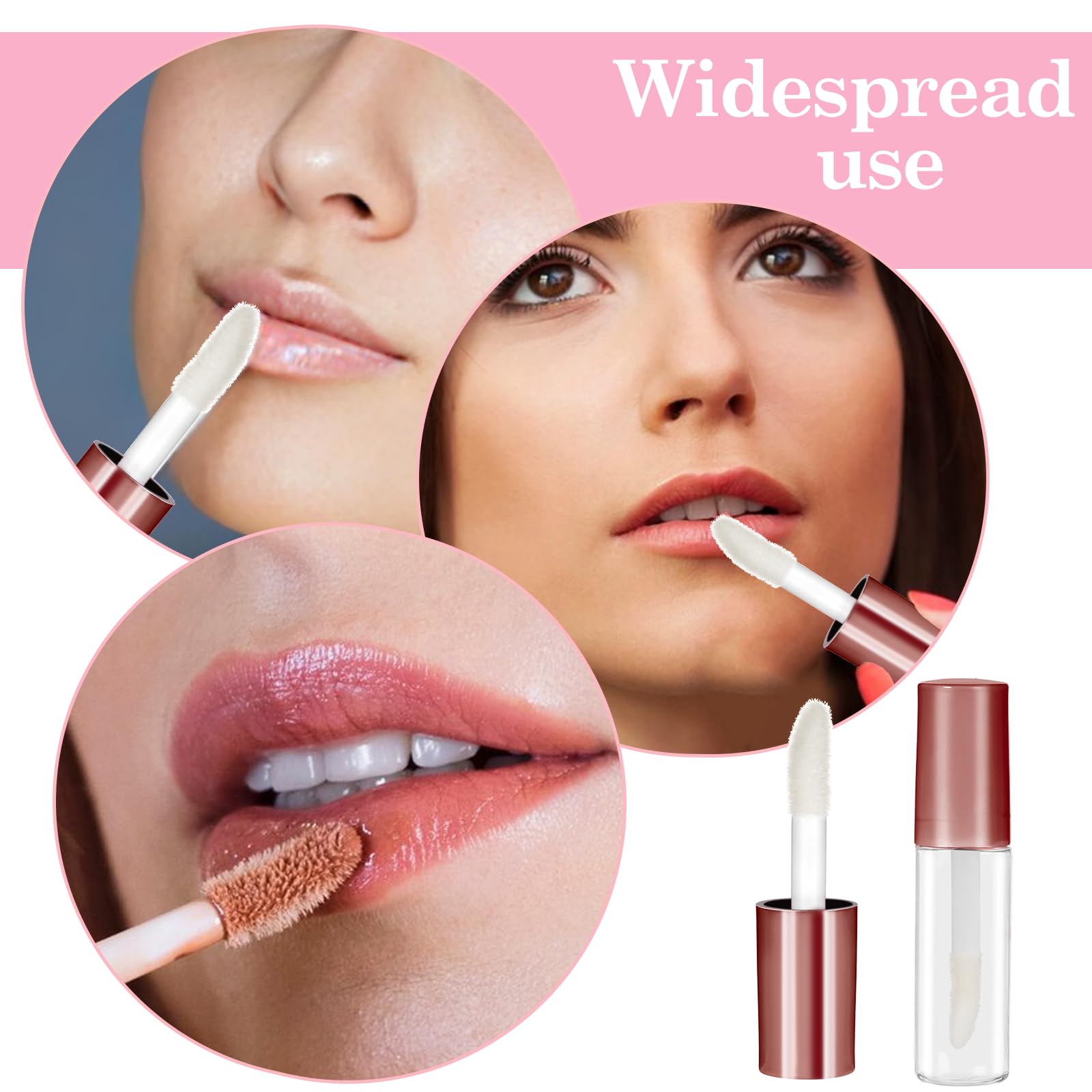 10Pcs Empty Lip Gloss Tubes 1.2Ml Mini Refillable Lip Balm Bottles Makeup Containers Clear Lipstick Cosmetic Bottles With Rubber