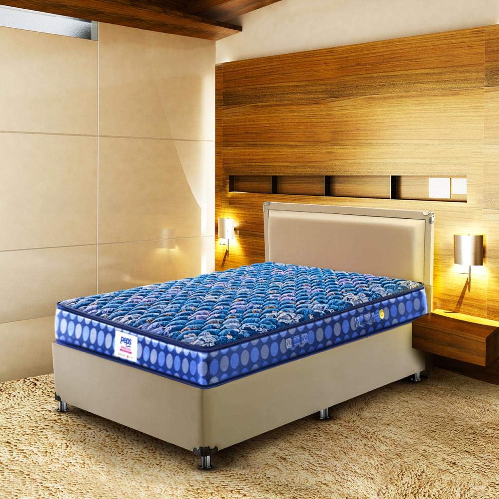Peps Springkoil Cozy 6 Inch Orthopedic Bonnell Spring Mattress | Medium Firm Back Support Bed | King Size (75X72 Inch) | Dark Bl