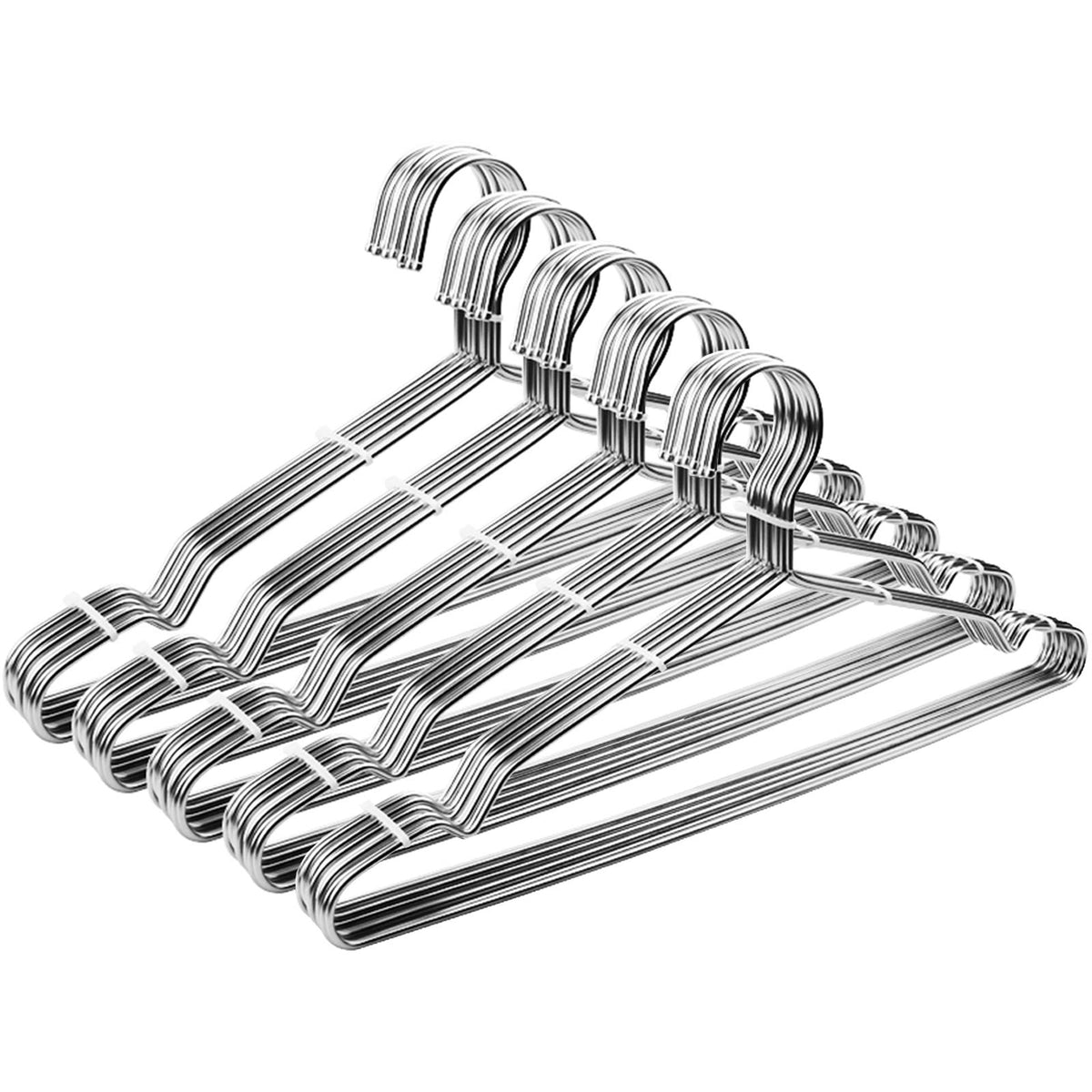 Seropy Clothes Hangers 50 Pack Coat Hangers Wire Hangers Bulk Metal Hangers Non Slip Heavy Duty Clothing Hangers Space Saving Th