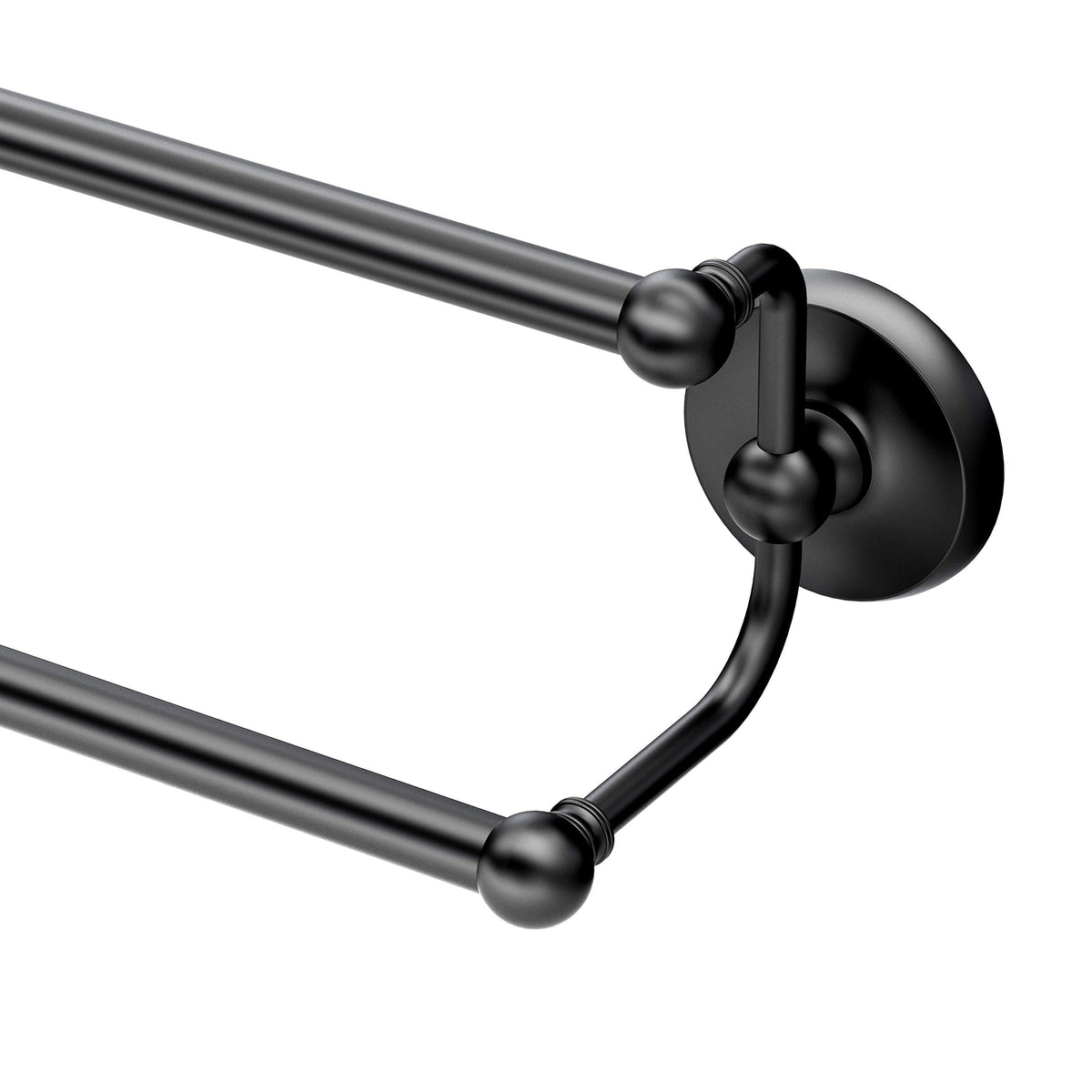 Gatco 5375Mx Designer Ii Double Towel Bar, 24 Inch, Matte Black/Wall Mounted 24'' Double Towel Holder Bar Rack For Bathroom