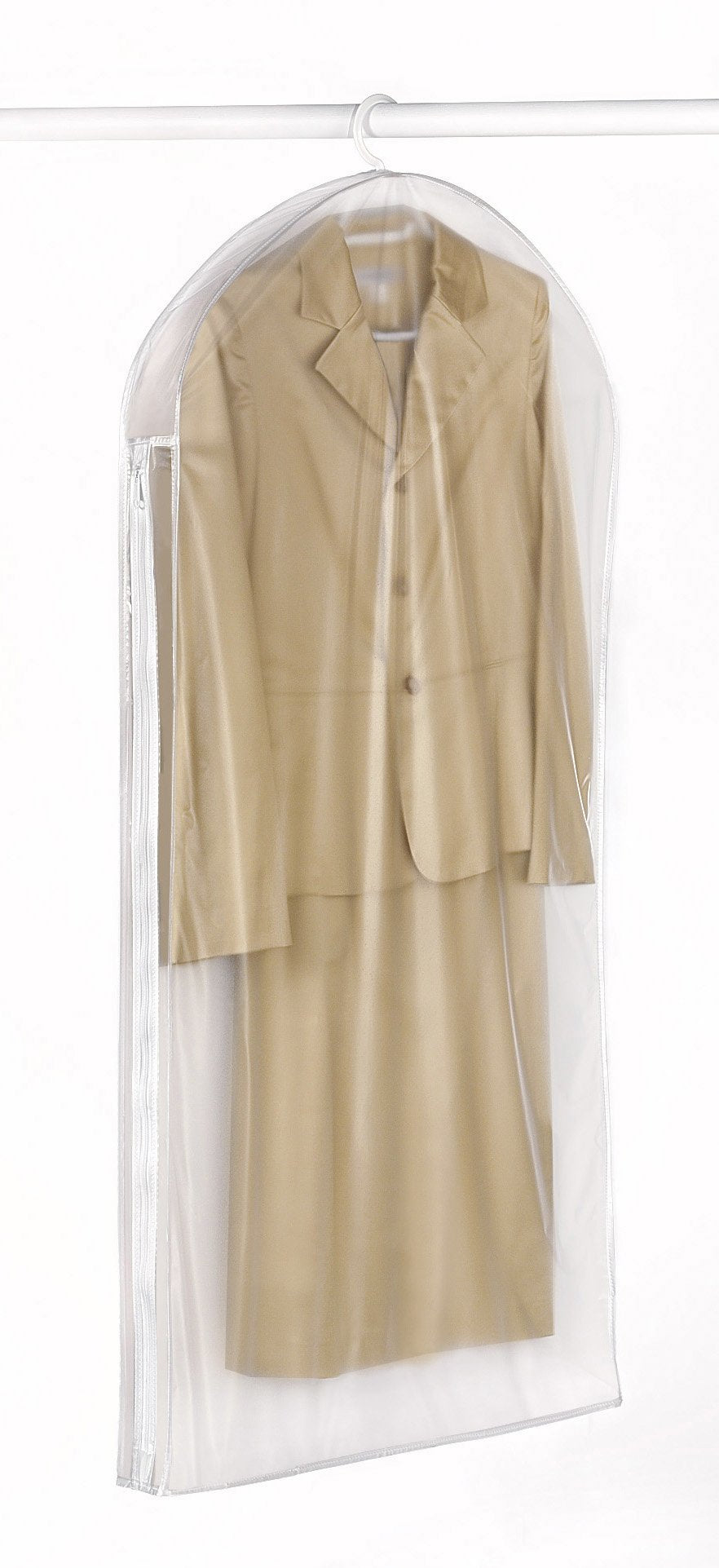 Whitmor Zippered Protective Gown Bag  Clear  24-in. x 3-in. x 48-in.