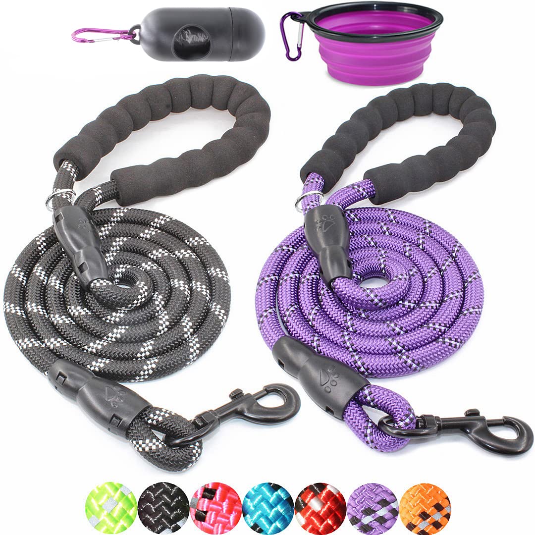 Baapet 2 Packs 56 Ft Dog Leash With Comfortable Padded Handle And Highly Reflective Threads Dog Leashes For Small Medium And Lar