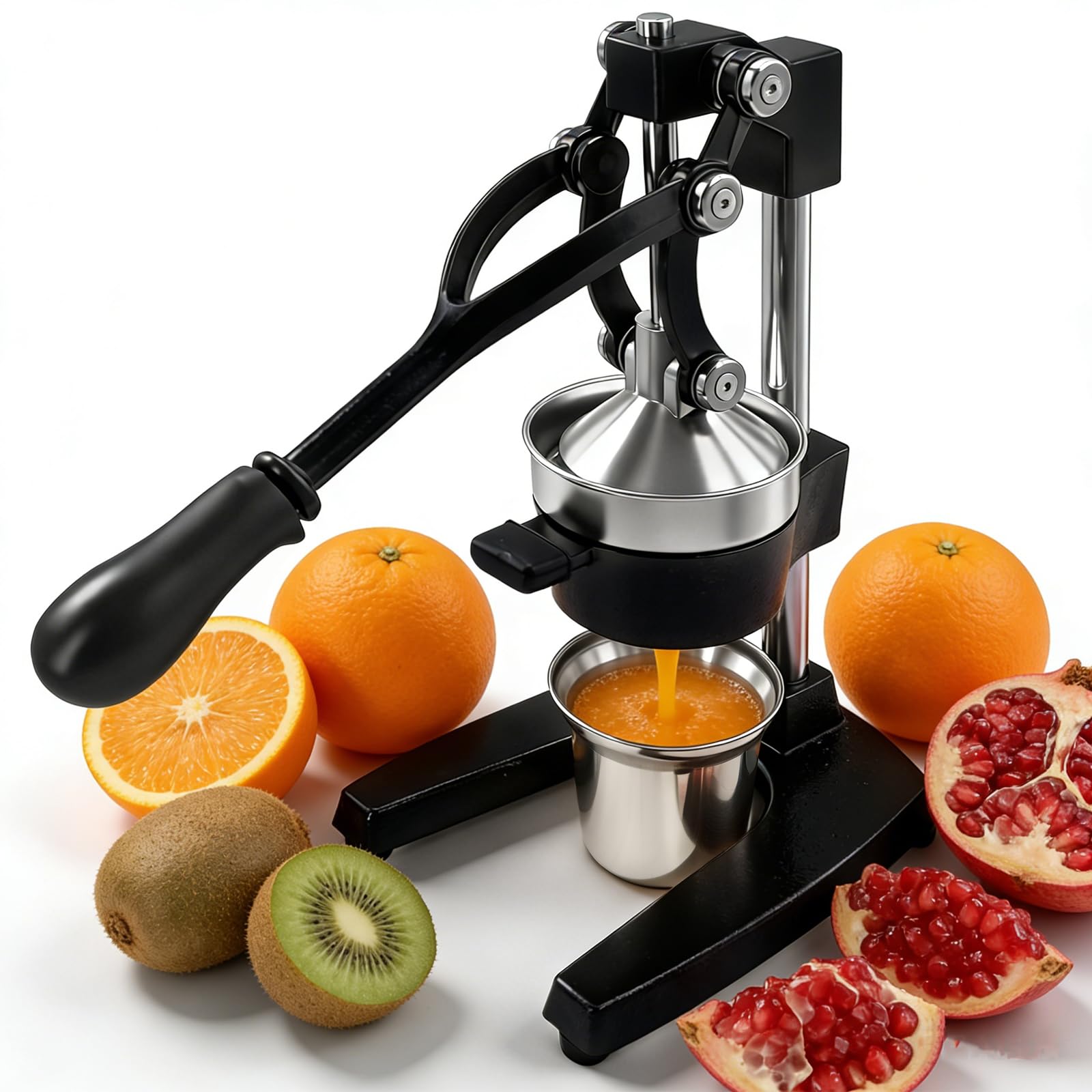 Prijesse Commercial Heavy Duty Manual Citrus Juicer, Cast Iron Orange Press Squeezer For Lemon, Lime, Grapefruit & Pomegranate, 