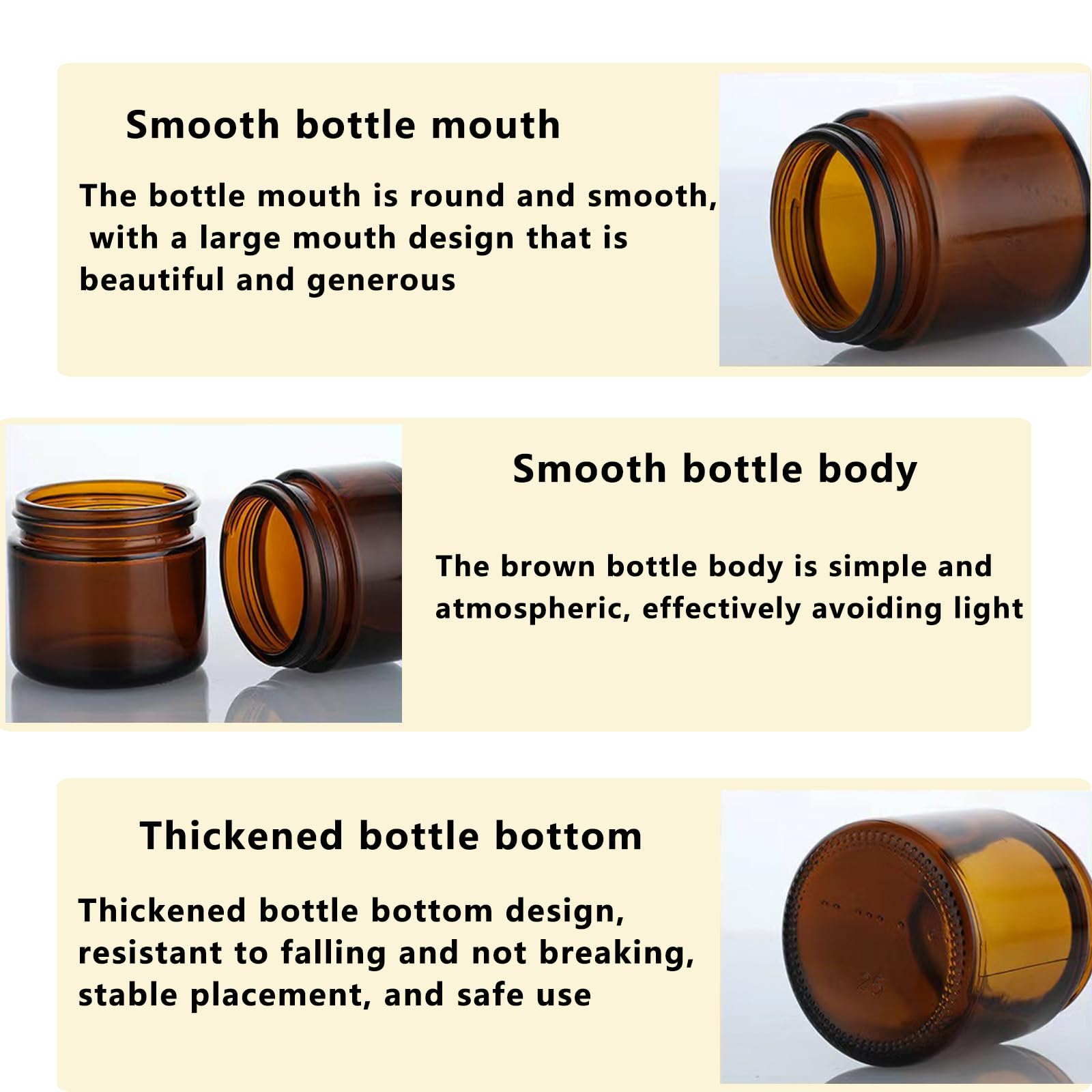 Begiket 4 Pack 2 Oz Amber Glass Jars With Lids,60Ml Empty Round Glass Jar With Inner Liners And Gold Lids,Cosmetic Containers Fo