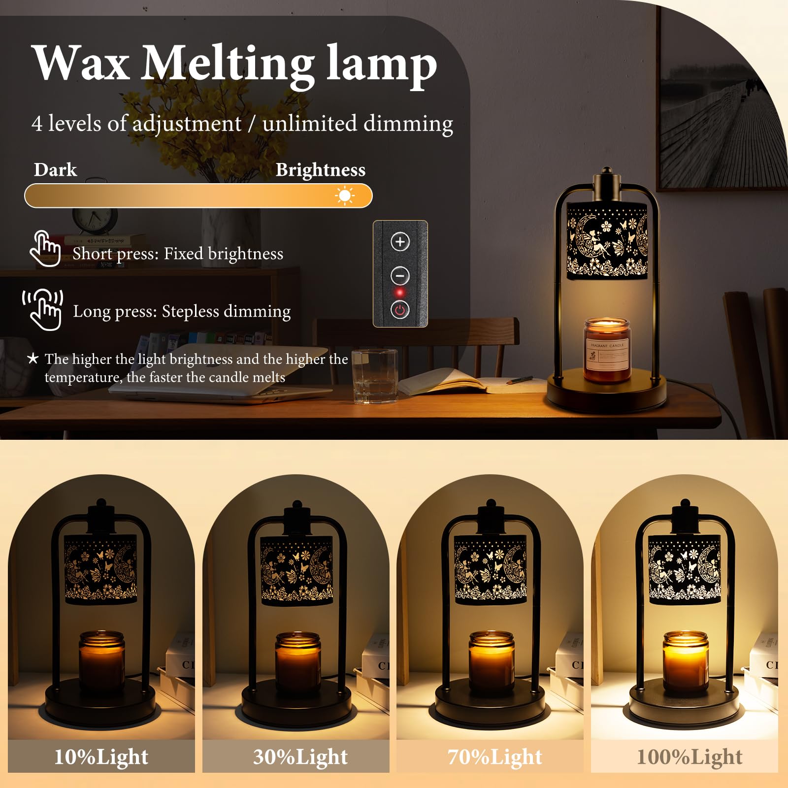 Lococo Candle Warmer Lamp Wax Light: Wax Melt Warming Lamps for Jar Candles with Timer Dimmable for Birthday Christmas Gift, Roo