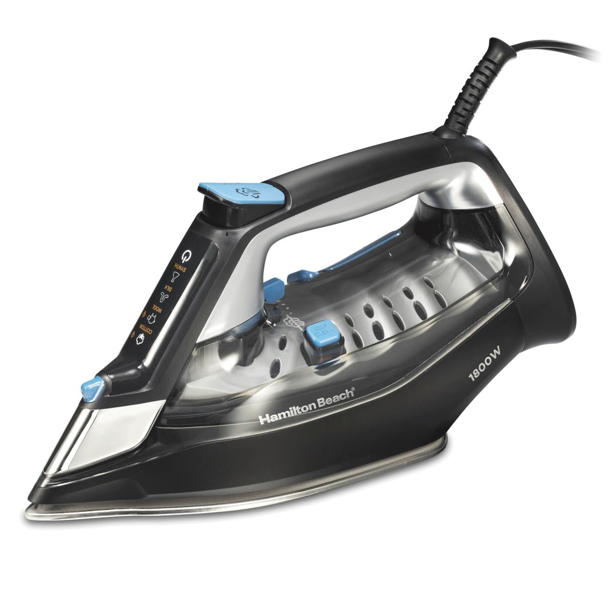 Hamilton Beach Steam Iron For Clothes & Garment Steamer With Intuitive Fabriciq Touchpad, Durable Stainless Steel Soleplate, 3-W