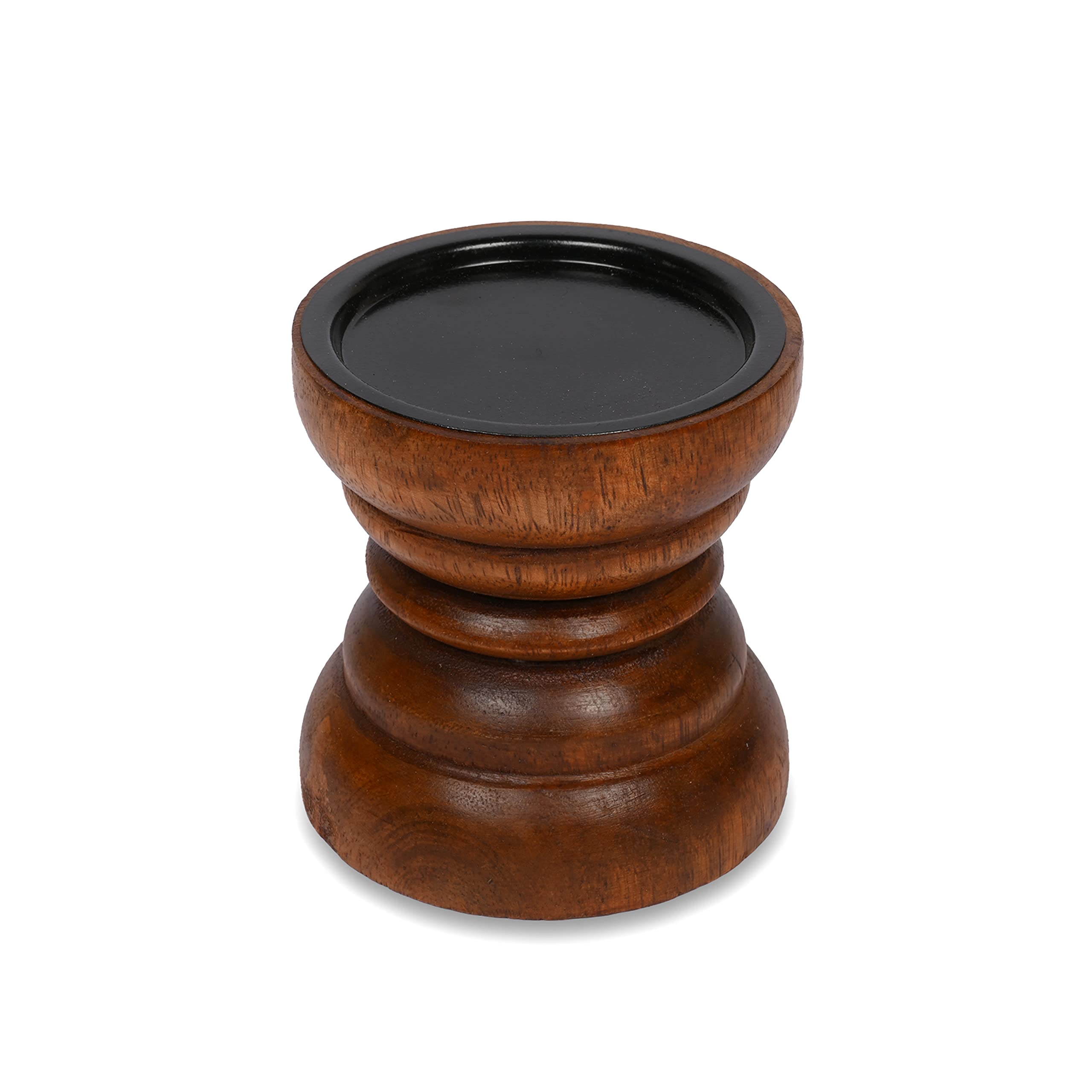 EDHAS Natural Mango Wood Candle Holder That Will Look Amazing in Your Home, Kitchen, Dining Room, or Bedroom (4 x 4 x 4   )