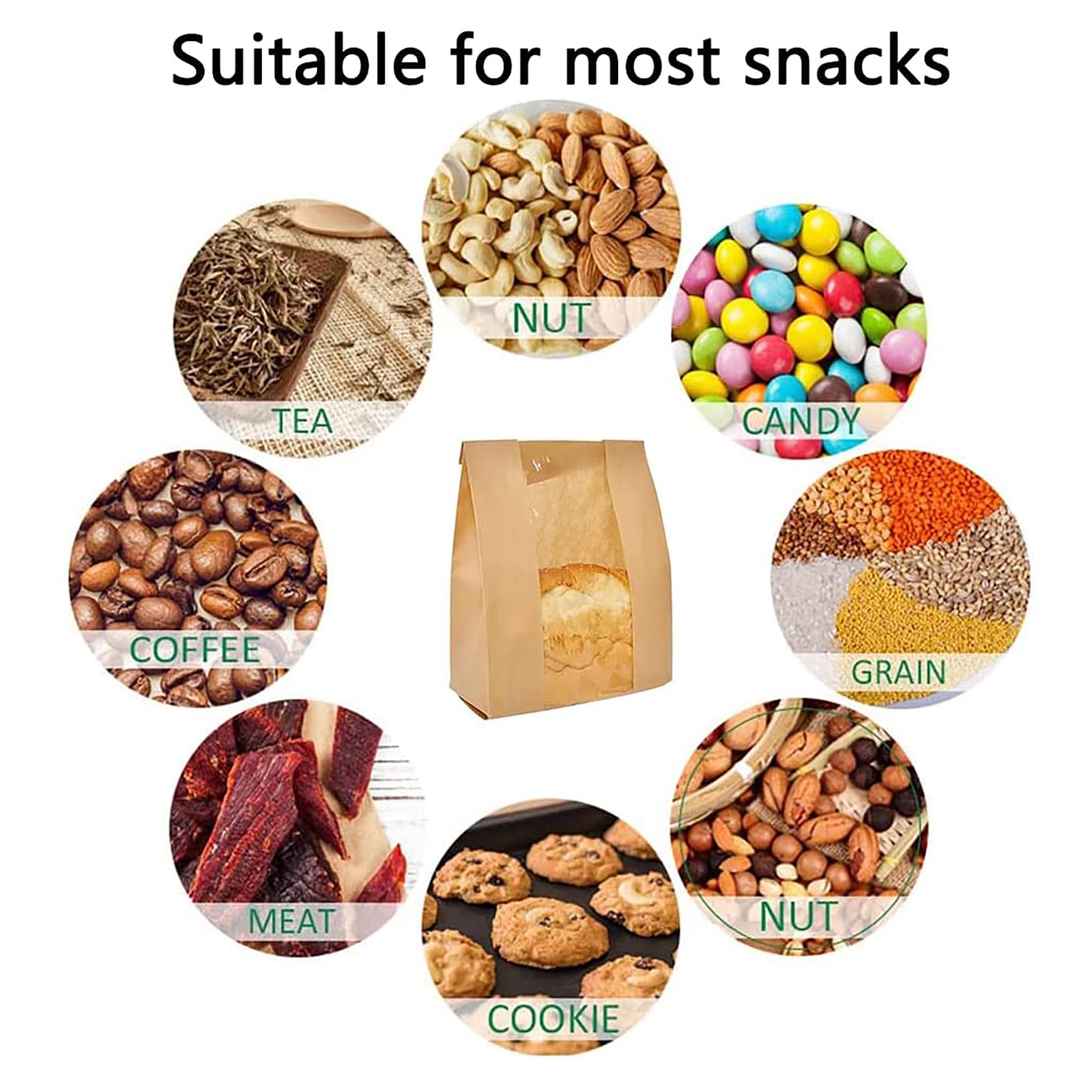 Bread Bags For Homemade Bread Large Paper Bakery Bag With Window For Baked Food Packaging Storage 50Pcs Bread Storage Bags For S