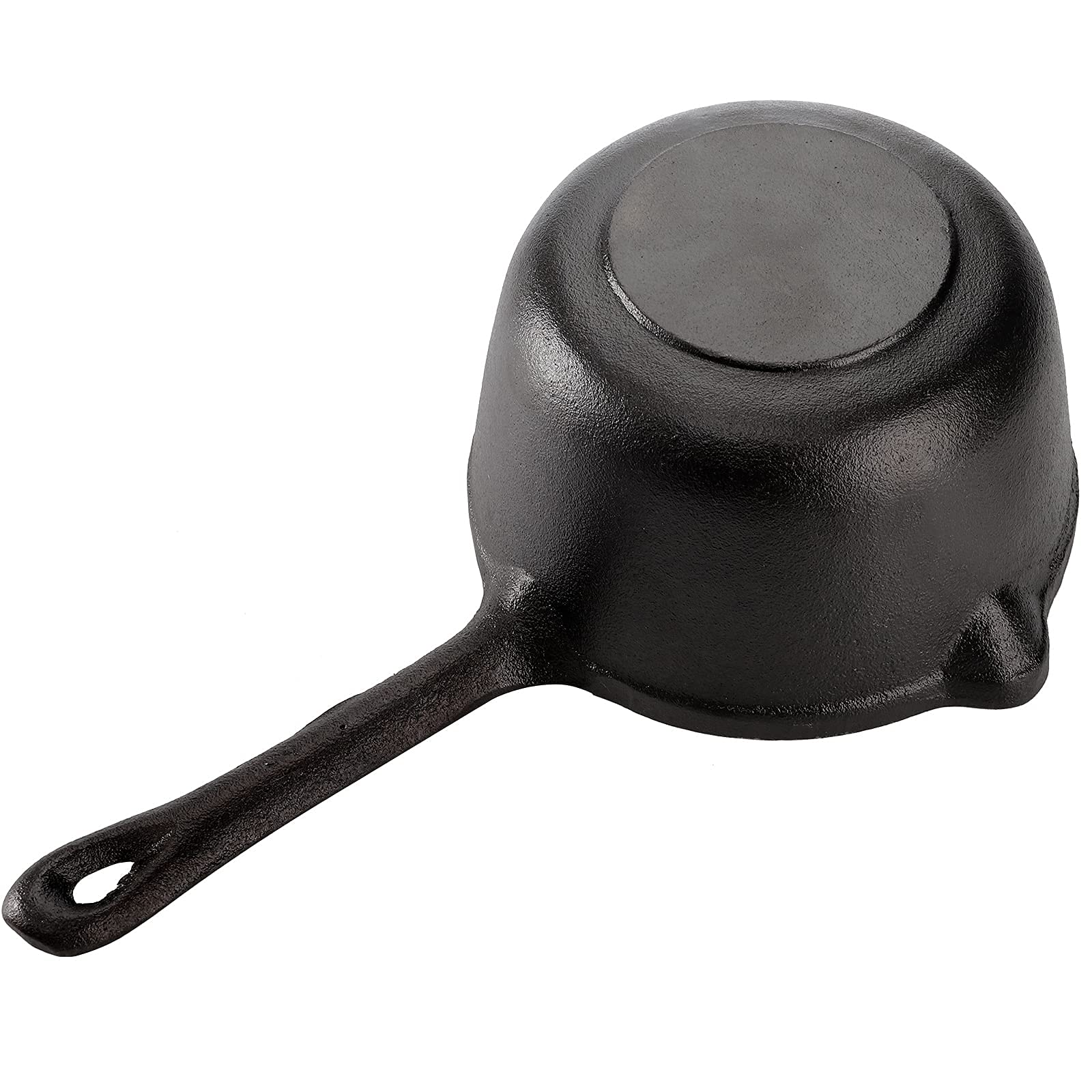 Cedilis 1 Quart/ 32 Ounce Cast Iron Basting Pot With Handle, Heavy Duty Construction Sauce Pot For Grilling And Oven, Black