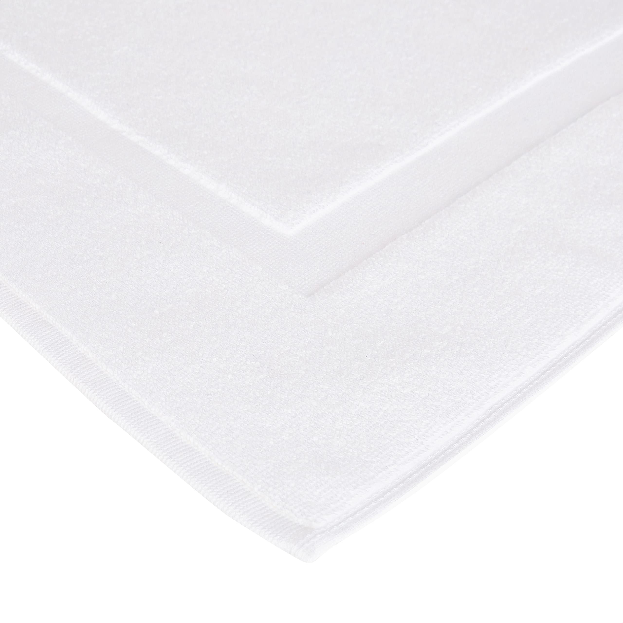 Amazon Basics Absorbent Cotton Machine Washable Bath Rug Mat For Shower, Bright White, 31'' L X 20'' W