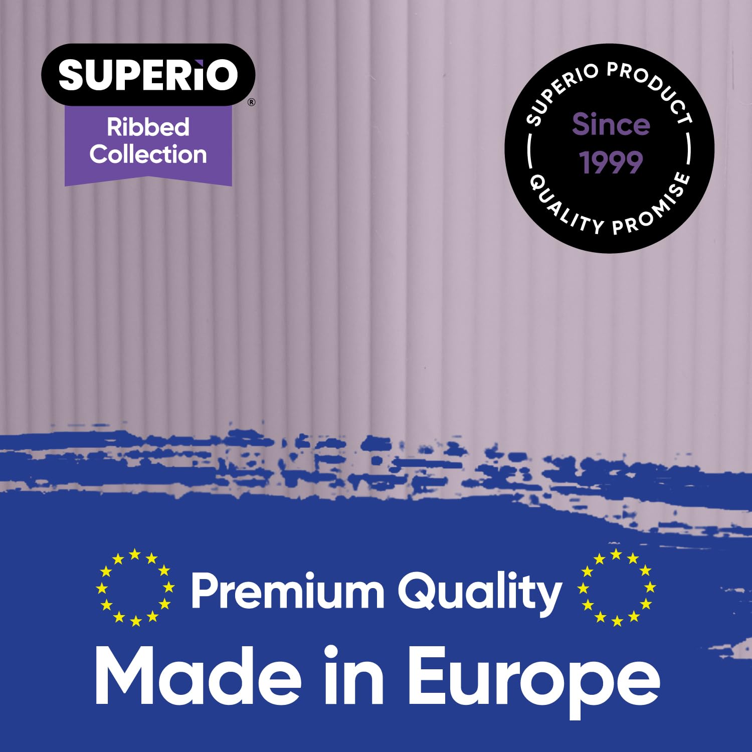 Superio Ribbed Collection - Decorative Plastic Open Home Storage Bins Organizer Baskets, Large Lilac Purple (4 Pack) Container B