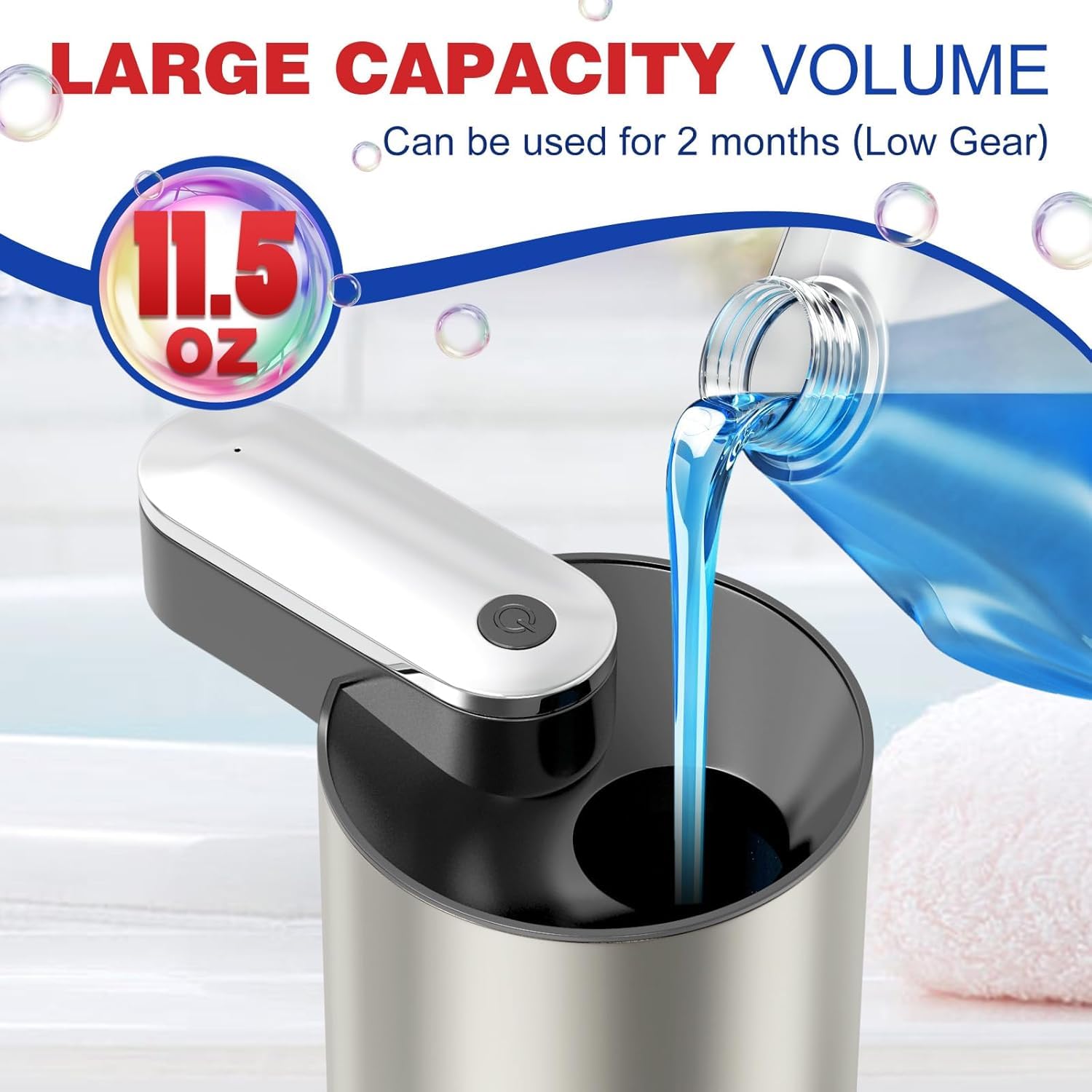 Automatic Soap Dispenser Touchless, 11.5Oz Waterproof Hand Soap And Liquid Dish Soap Dispenser With Ultra-Sensitive Infrared Sen