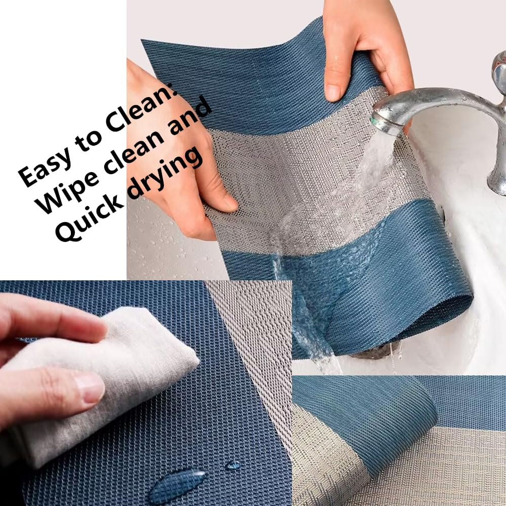 Placemats With Table Runner Set Place Mats, Woven Crossweave Placemat Vinyl Kitchen Tablemat, Washable Pvc Table Mats For Dining