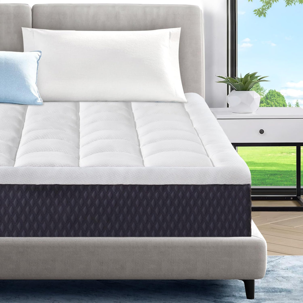 Onenice 10 Inch Twin Mattress For Single Bed, Breathable Gel-Memory Foam Plus Pillowtop Mattress In A Box For Pressure Relief, C