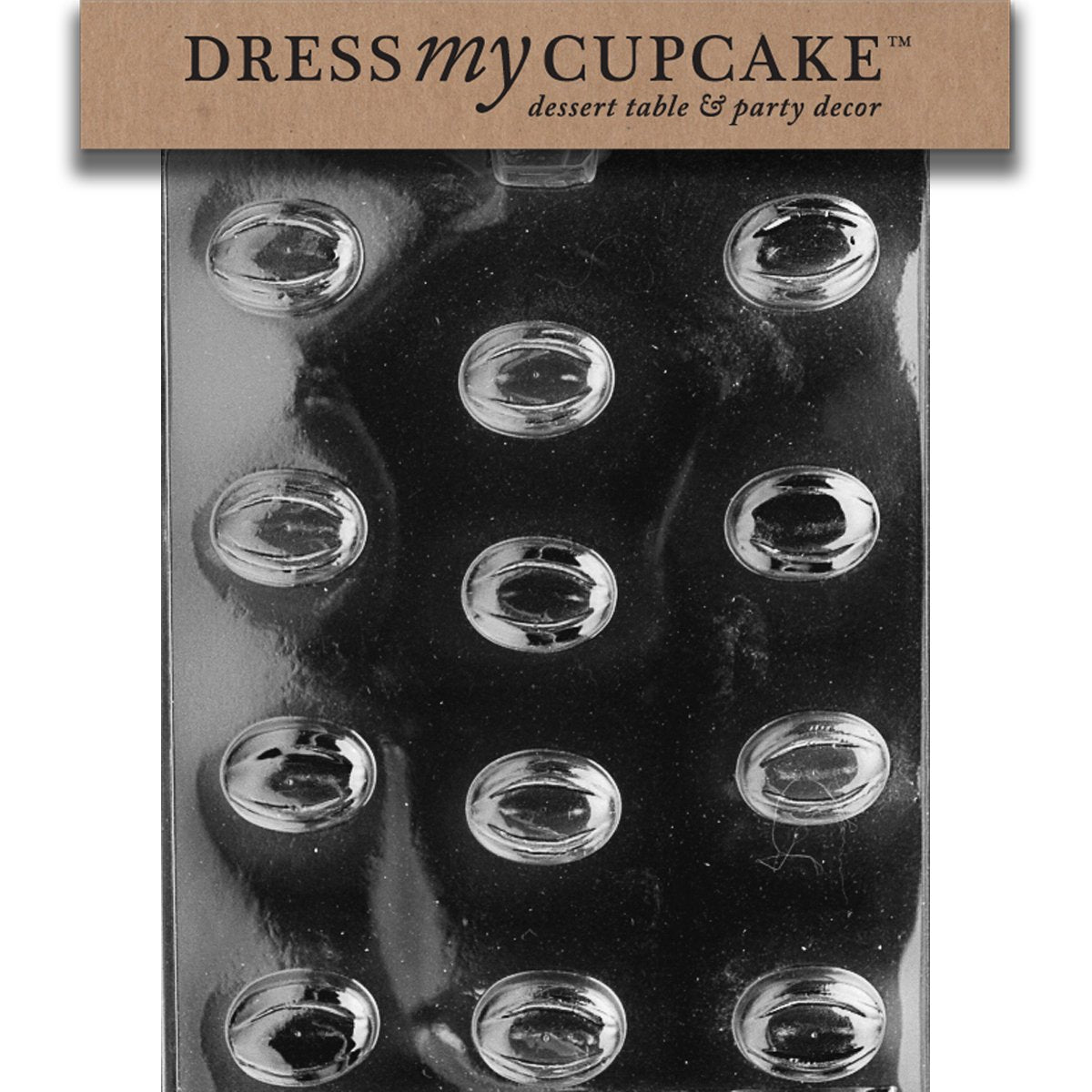 Dress My Cupcake Chocolate Candy Mold, Oval Filled Pieces, Set Of 6