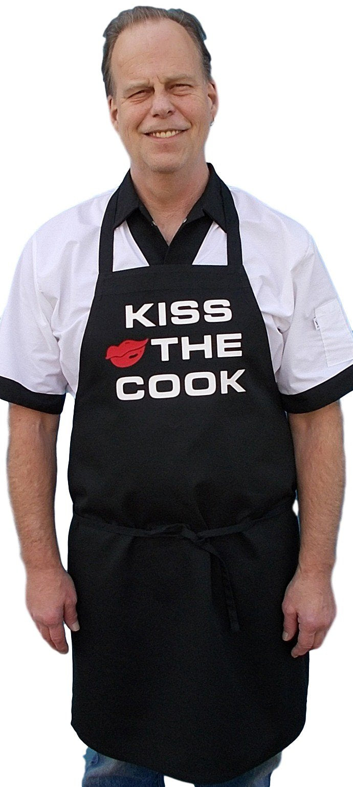 Black Kiss The Cook Chef Apron, One Size Fits Most