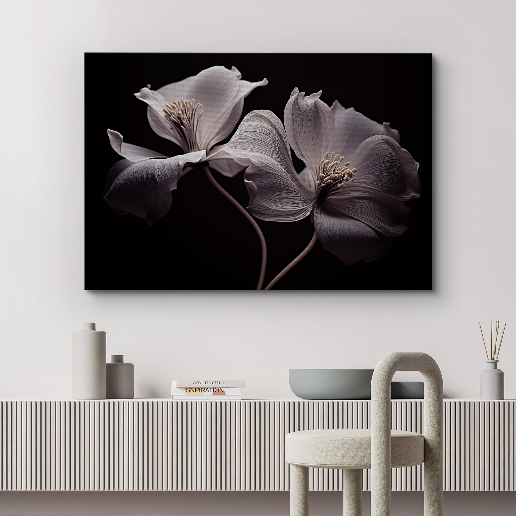 Wall26 Canvas Print Wall Art White Clematis Flower Closeup Nature Wilderness Photography Realism Modern Art Decorative Country M