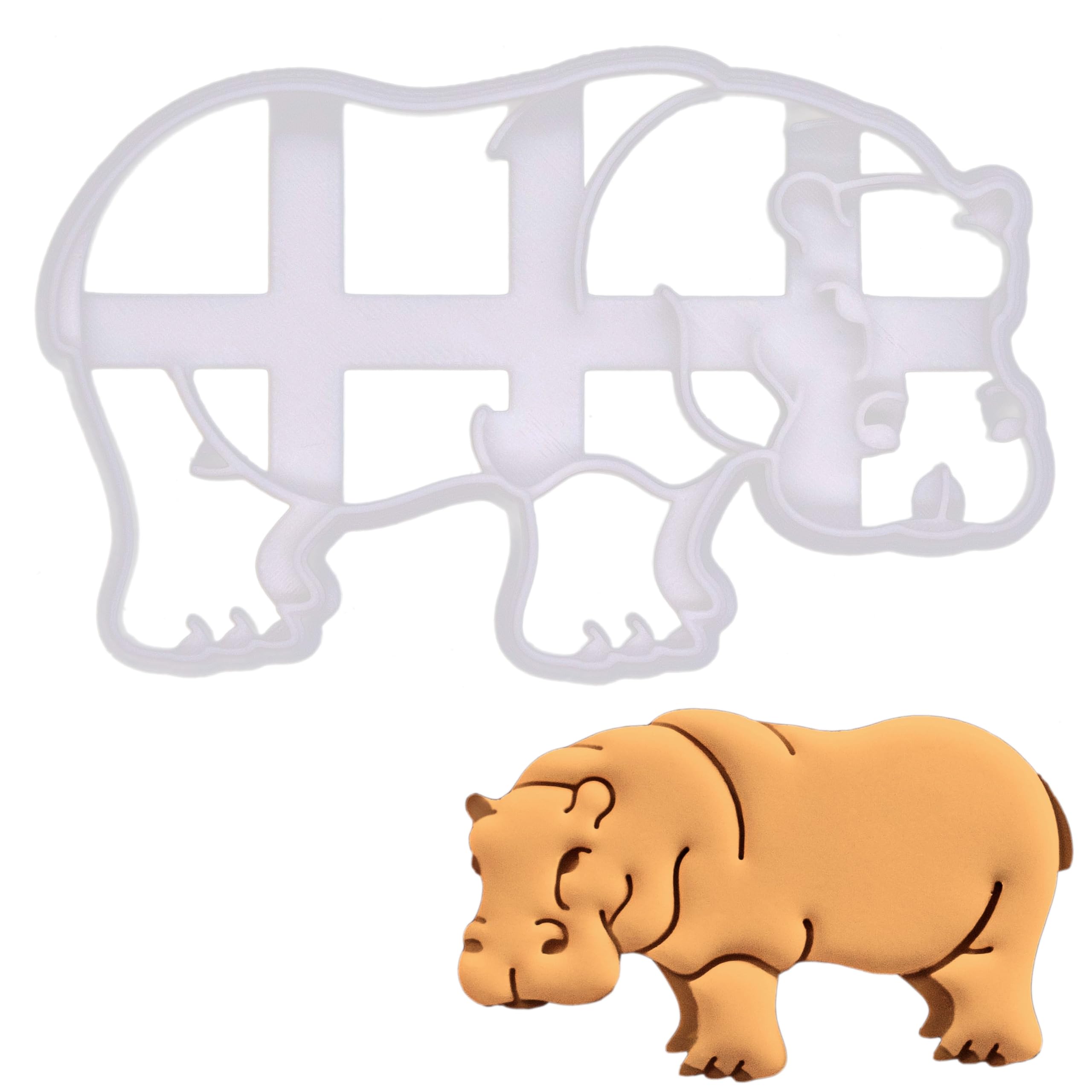 BAKERLOGY Realistic Hippopotamus Cookie Cutter - Detailed Biscuit Cutter Design for Baking and Crafts, ideal on fondant, dough, 