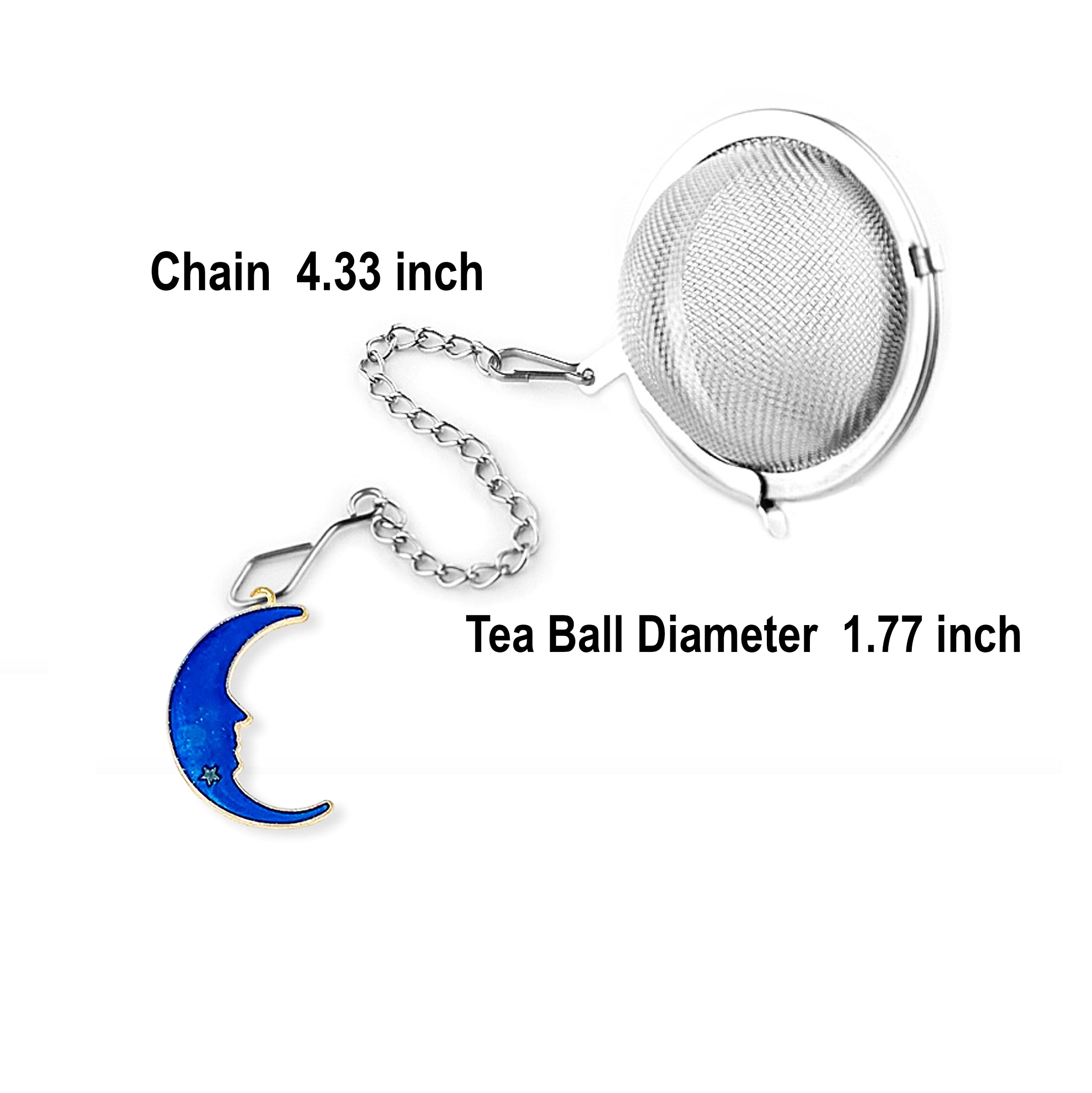 NSTaygate Tea Infuser Set - Gold Plated Stainless Steel Moon Star Design, 2pcs Loose Tea Strainers, Perfect Gift for Women
