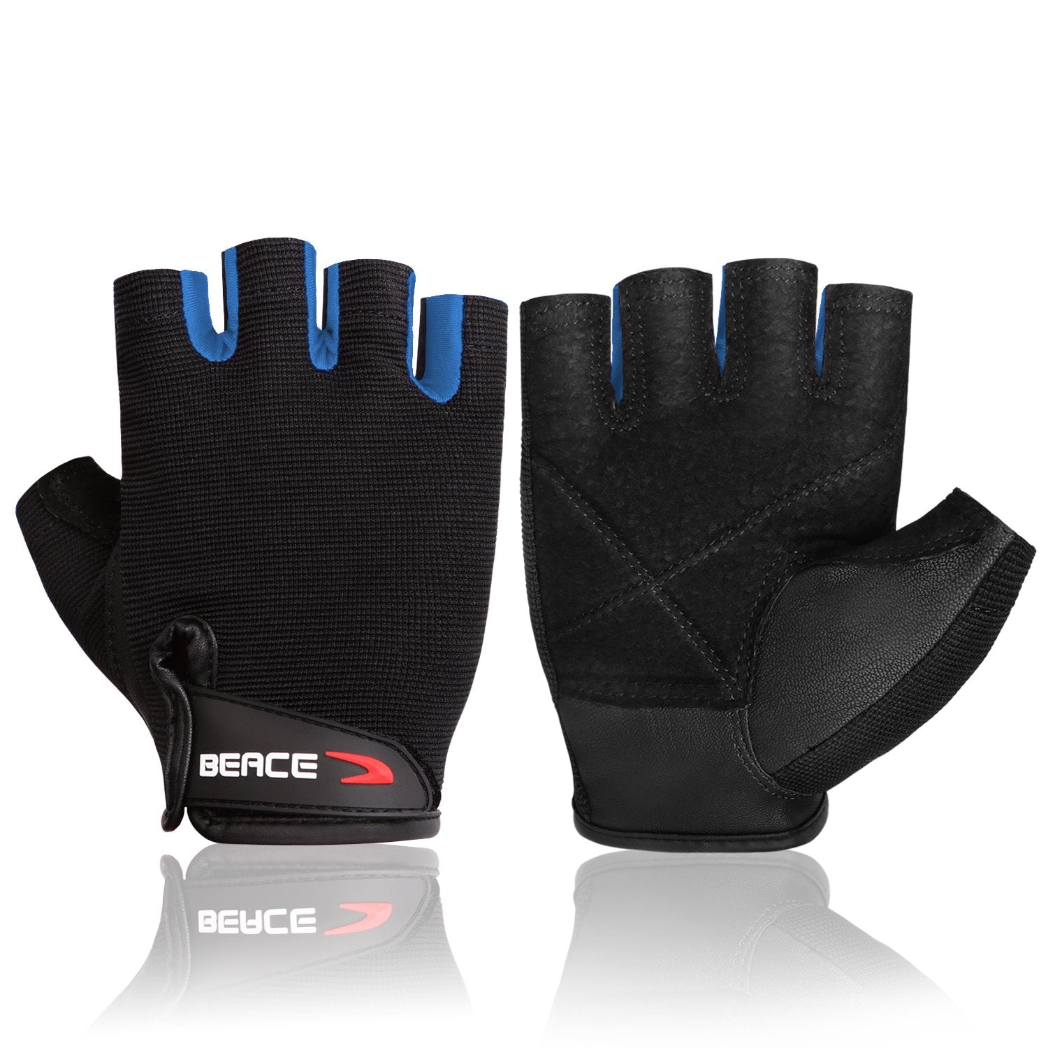 Beace Weight Lifting Gym Gloves With Breathable Leather Palm For Workout Exercise Training Fitness And Bodybuilding For Men  Wom