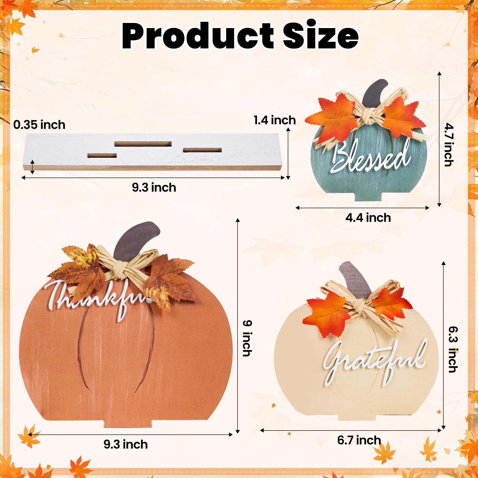LXDNBGO Fall Pumpkin Decor, Thanksgiving Fall Decorations for Home, Farmhouse Wooden Pumpkin Autumn Decor, Thanksgiving Decorati