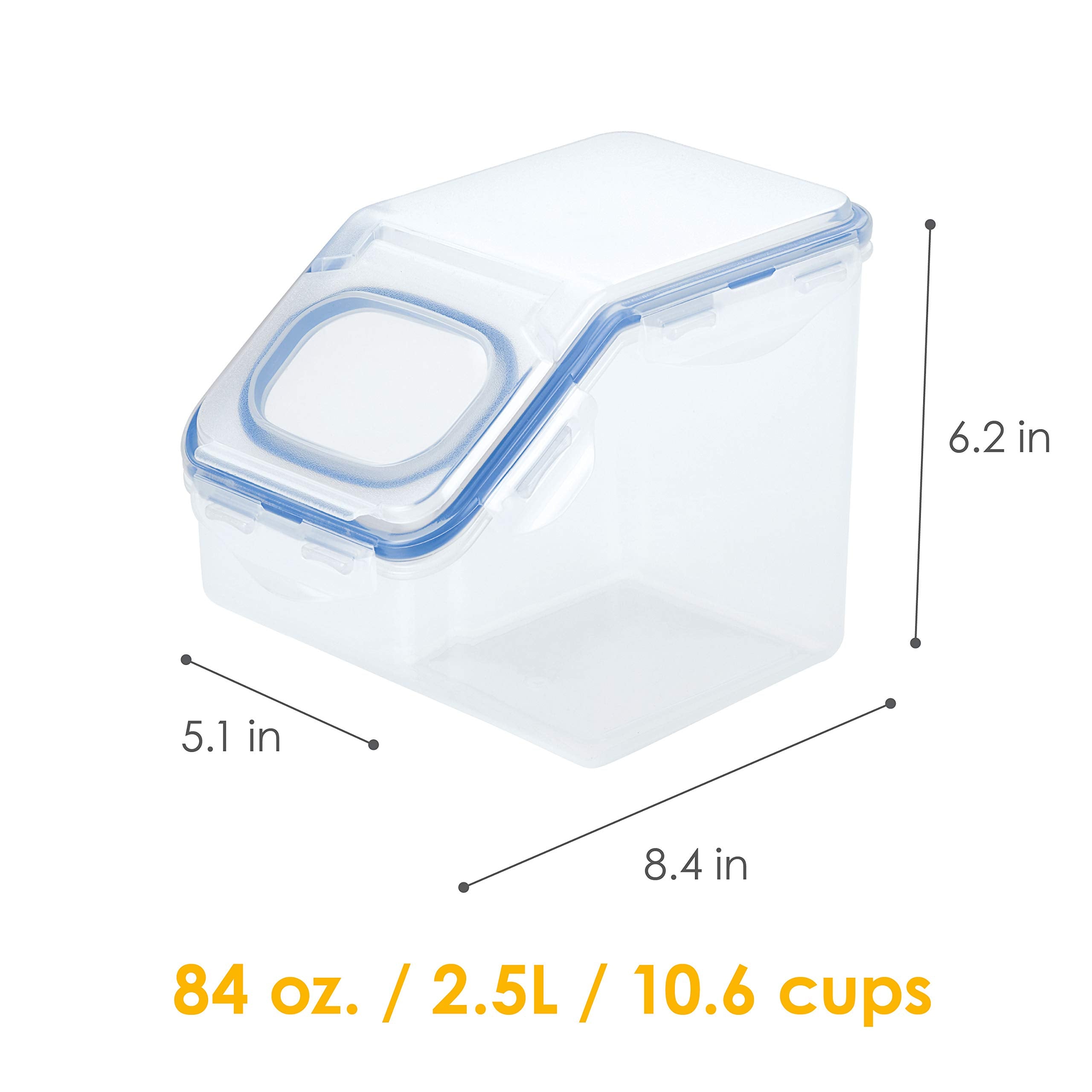 Lock & Lock Easy Essentials Food Lids (Flip-Top) / Pantry Storage Containers, Bpa Free, Top-10 Cup-For Snacks, Clear