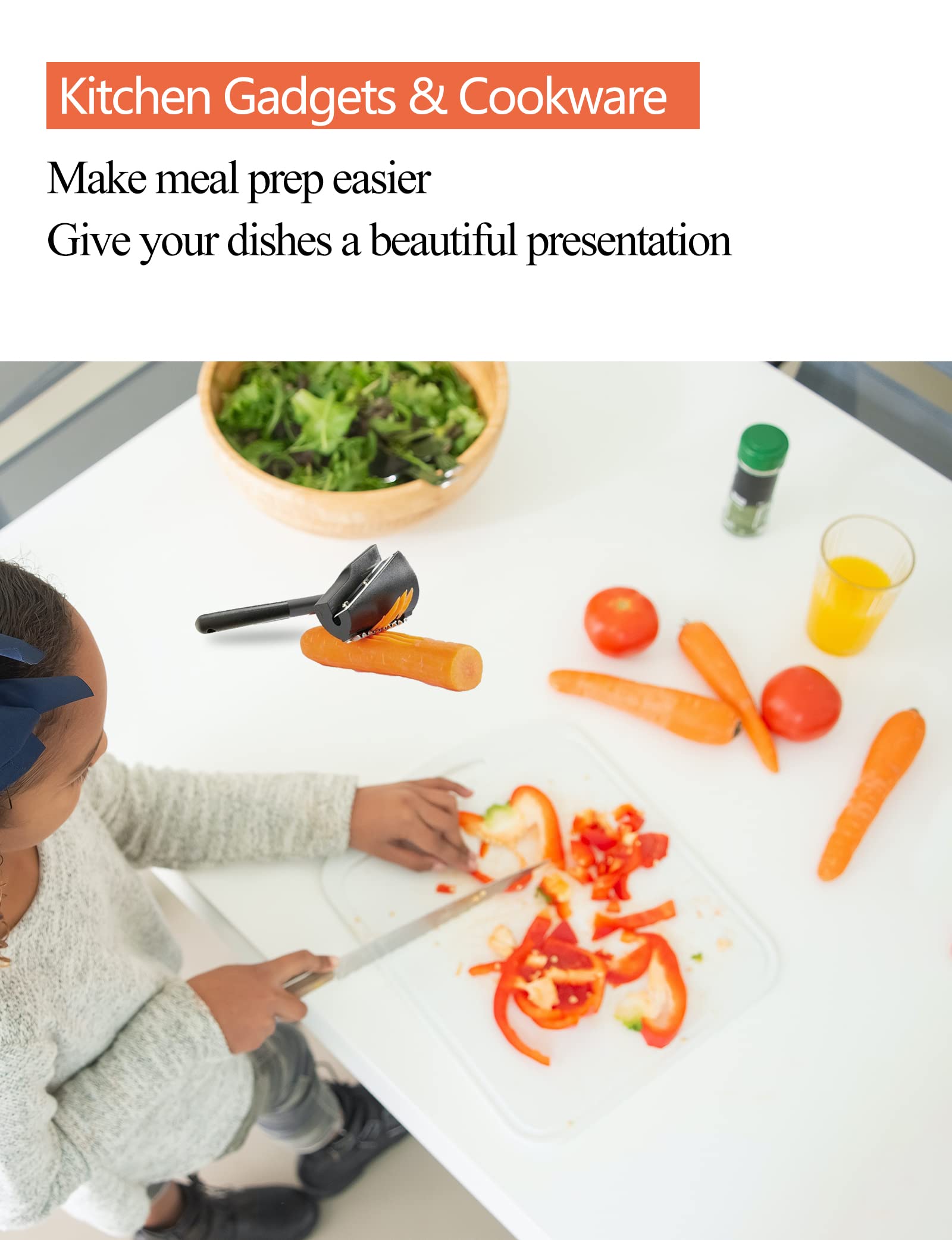 Carrot Curler And Peeler, Black Carrot Spiral Shred Slicer Root Vegetables Fruits Slicer Sharpener Garnishing Tool (Plastic)