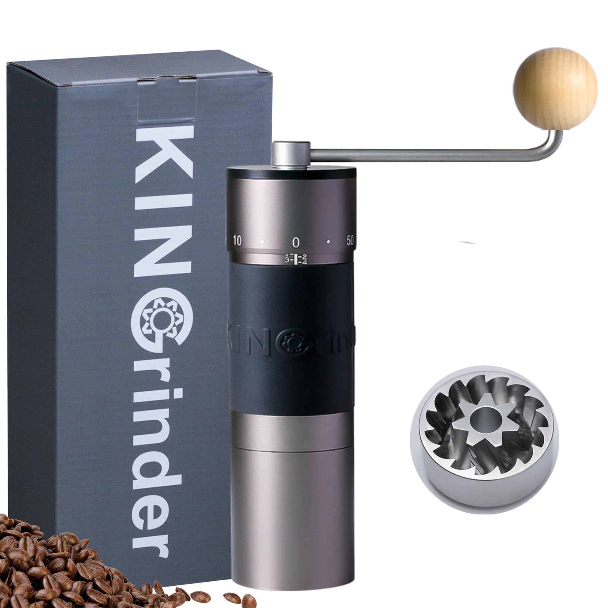Kingrinder K6 Manual Hand Coffee Grinder With Straight Handle For French Press, Drip, Espresso With Assembly Consistency Stainle