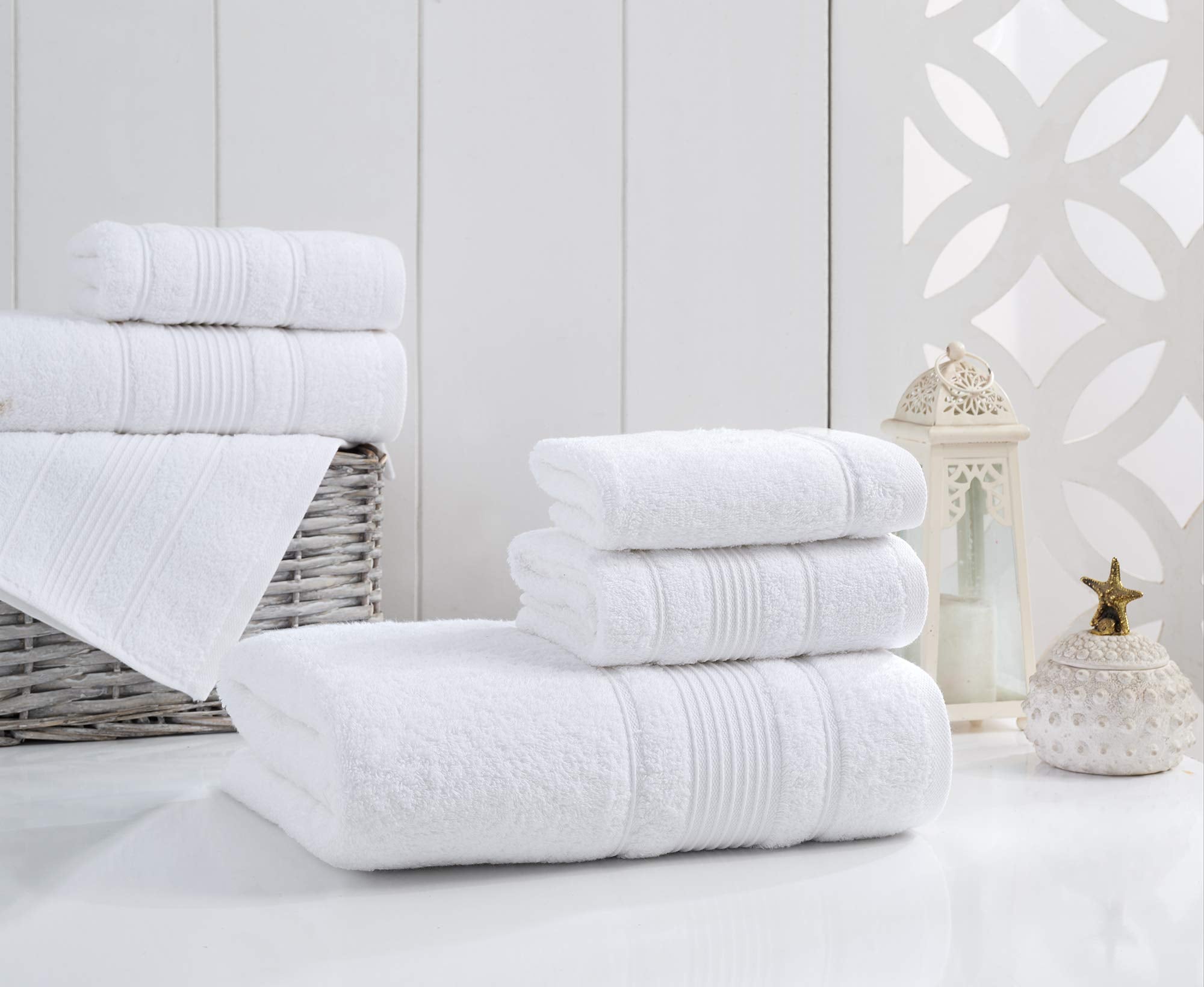Qute Home 6-Piece Bath Towels Set, 100% Turkish Cotton Premium Quality Bathroom Towels, Soft And Absorbent Turkish Towels, Set I