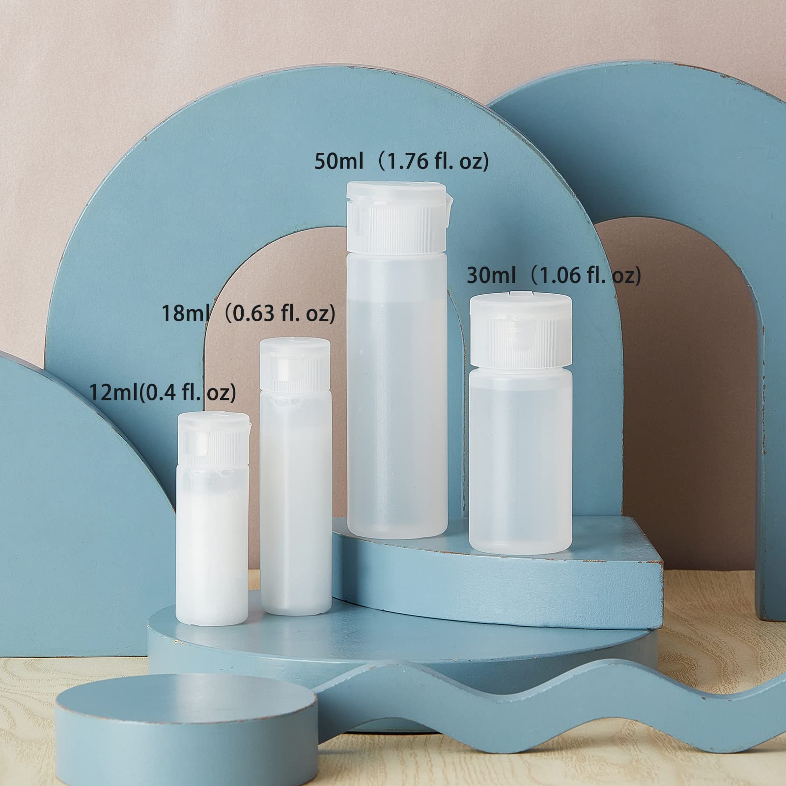 Benecreat 10 Pack 12Ml Small Plastic Flip Cap Sample Bottle Empty Refillable Travel Bottles For Makeup Cosmetic Toiletries Produ