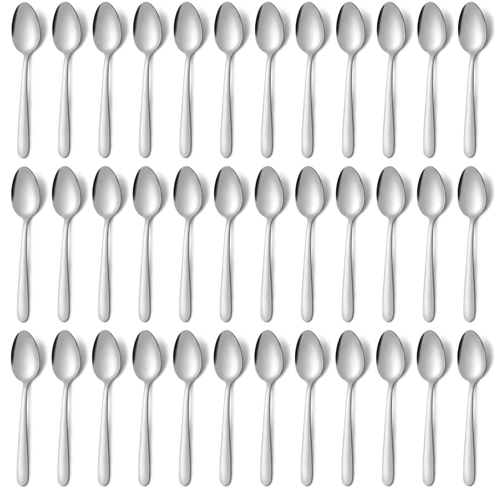 Pleafind 36-Pcs Dinner Spoons Set (7.4 Inch), Spoons Silverware, Stainless Steel Spoon, Silver Spoons, Mirror Polished Tablespoo