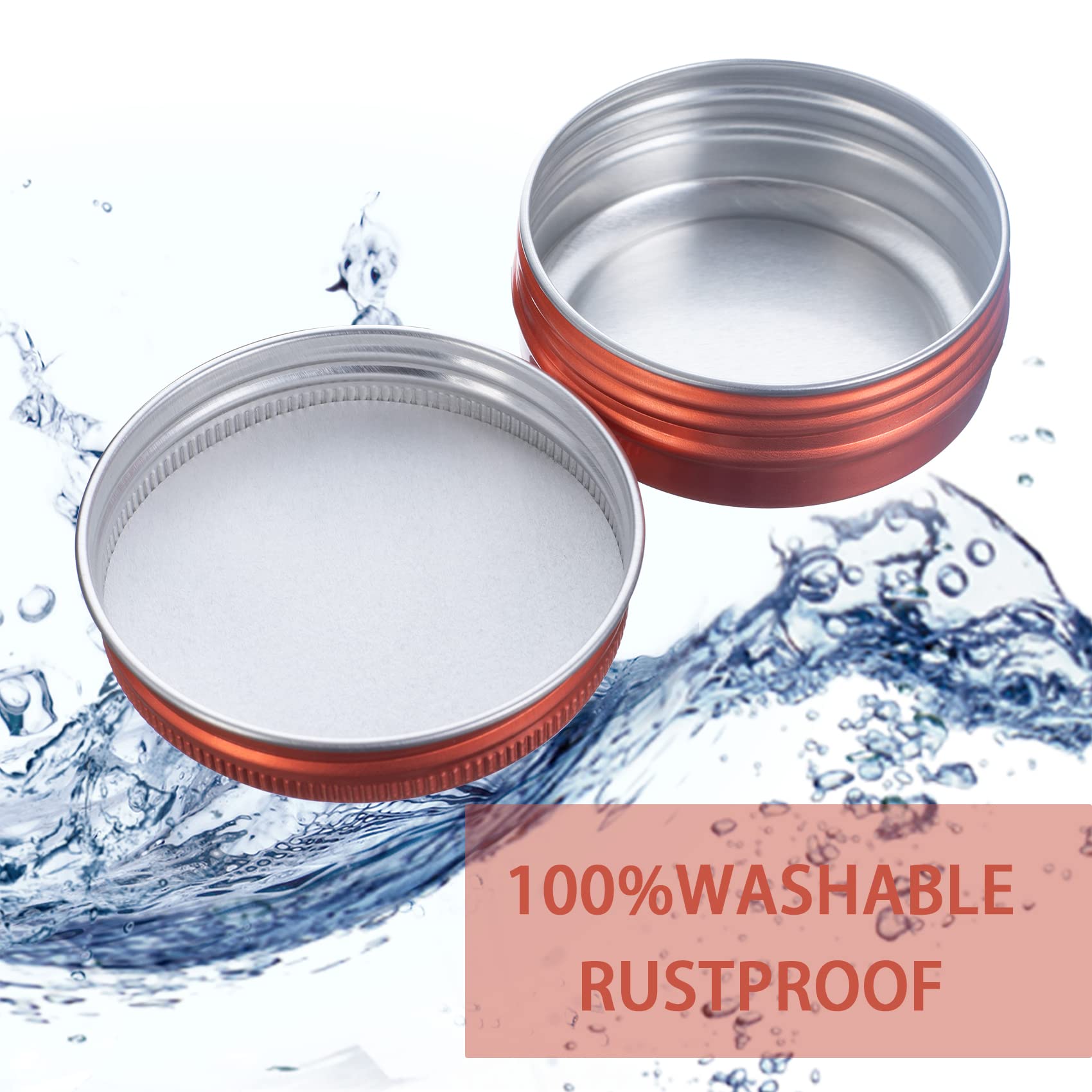 2 Oz / 60Ml Screw Top Aluminum Tin Jar With Screw Lid And Blank Labels - Pack Of 23 (Orange)