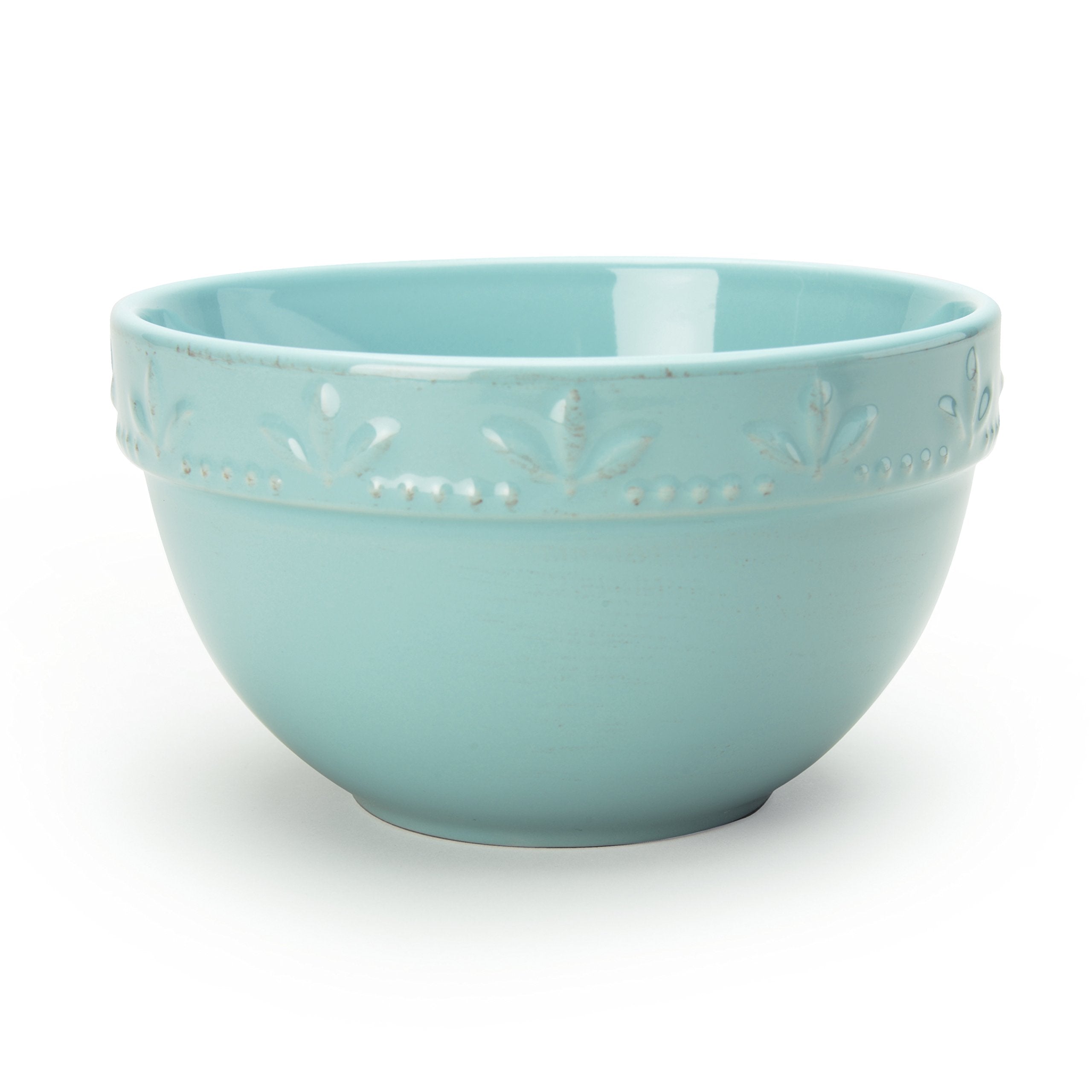 Signature Housewares 4 Piece Sorrento Collection Stoneware Dinnerware Set, Aqua Blue