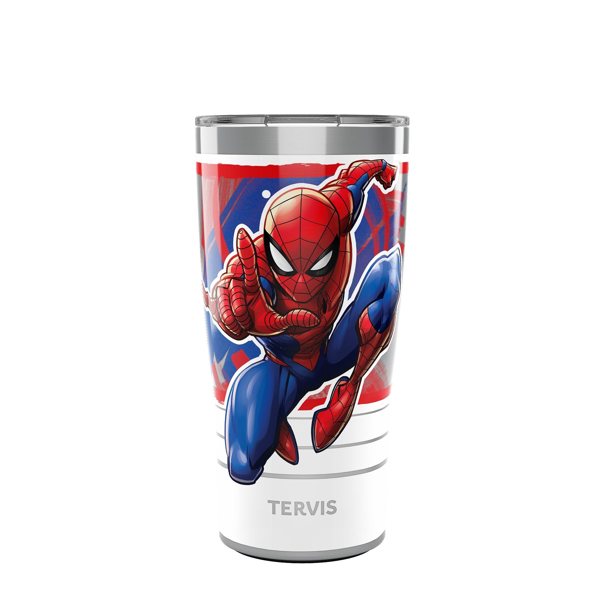 Tervis Traveler Marvel Spider-Man Iconic Triple Walled Insulated Tumbler Travel Cup Keeps Drinks Cold & Hot, 20oz, Stainless Ste