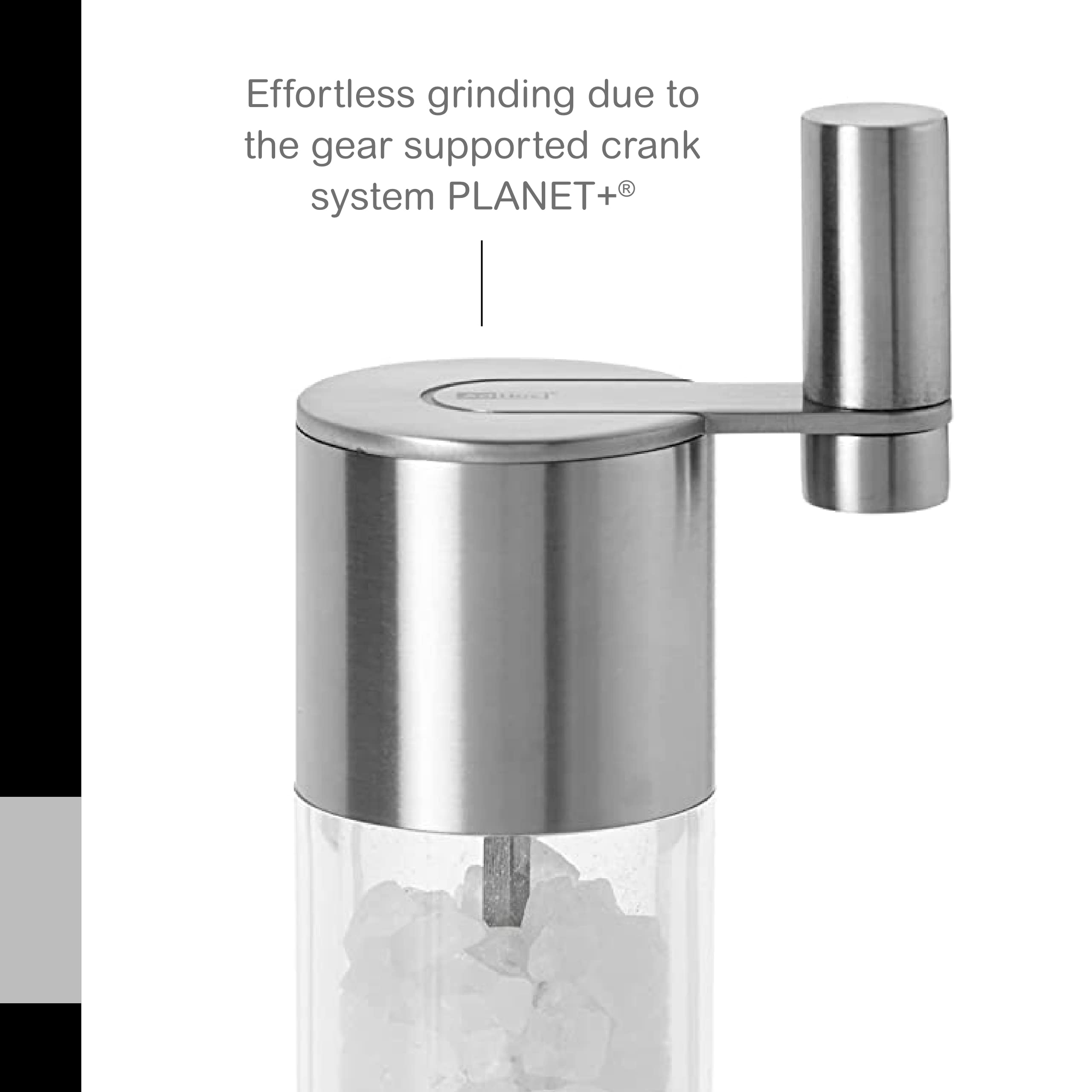 Adhoc Select Salt Or Pepper Grinder - Manual Salt & Pepper Mill With A Gear Crank System - Adjustable Grind Level From Fine To C