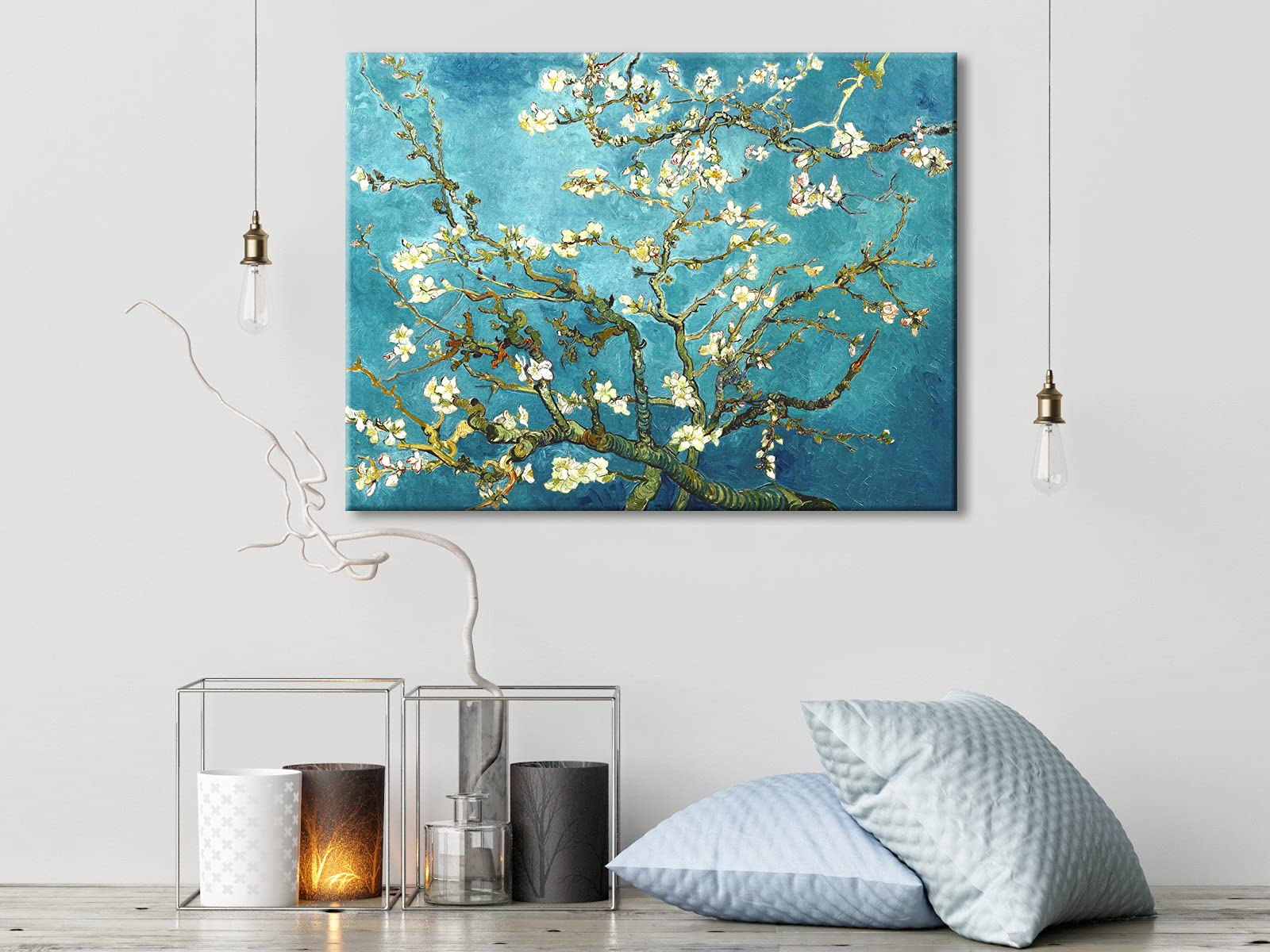 Wieco Art Flowers Paintings Canvas Wall Art For Living Room Bedroom Home Office Decorations Large Almond Blossom By Vincent Van