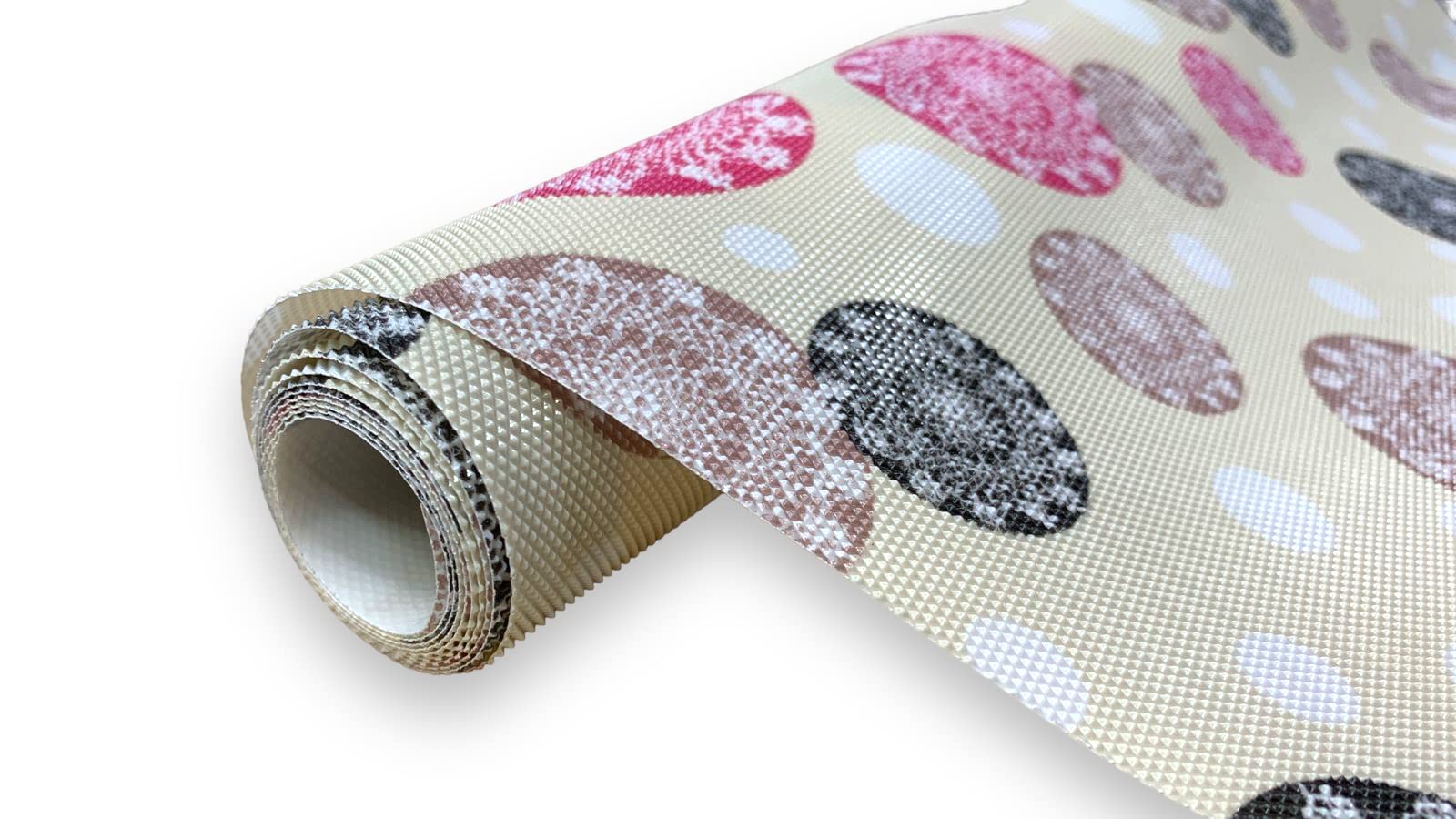CasaNest Pvc WardrobeS Shelf Mat,Kitchen Shelf Mat/Drawer Mat,Size=45 Cms Width X 1.5 Mtr,Chakri Design (Beigecircle)