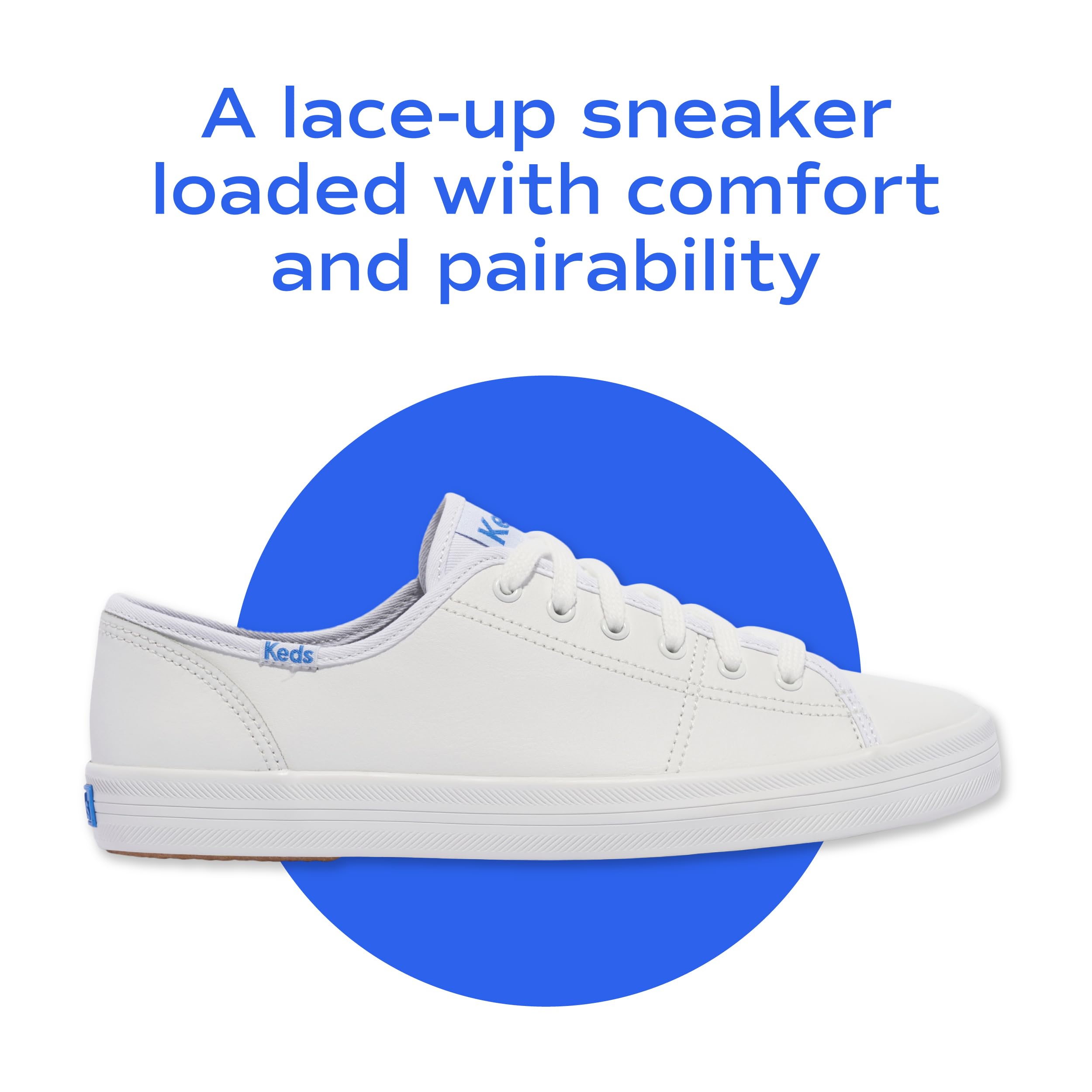 Keds Womens Kickstart Fashion Sneaker,White,9 M Us