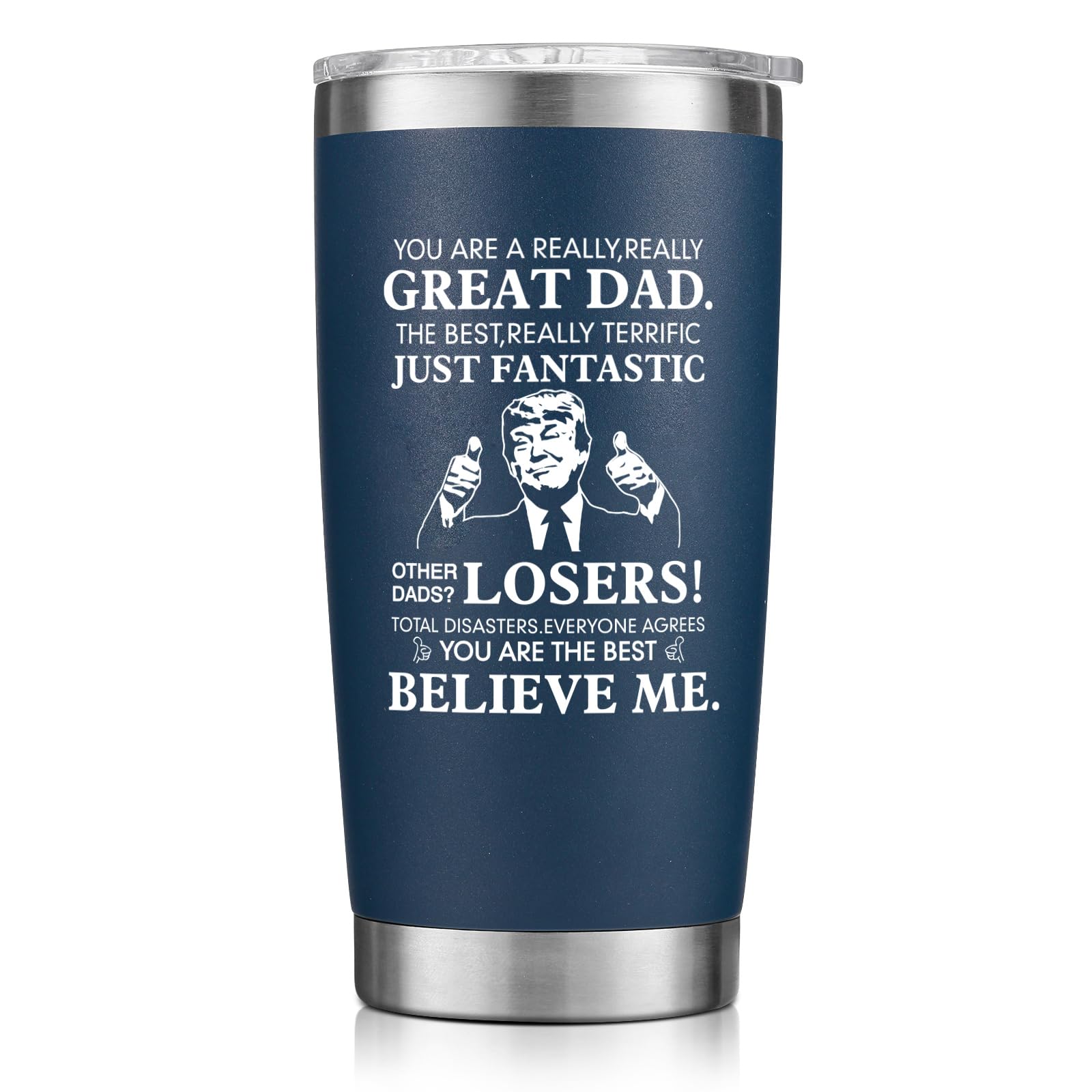 NOWWISH Gifts for Dad from Daughter Son, Dad Coffee Tumbler, Cool Fathers Day Birthday Gift for Dad Husband Grandpa, 20 oz, Navy