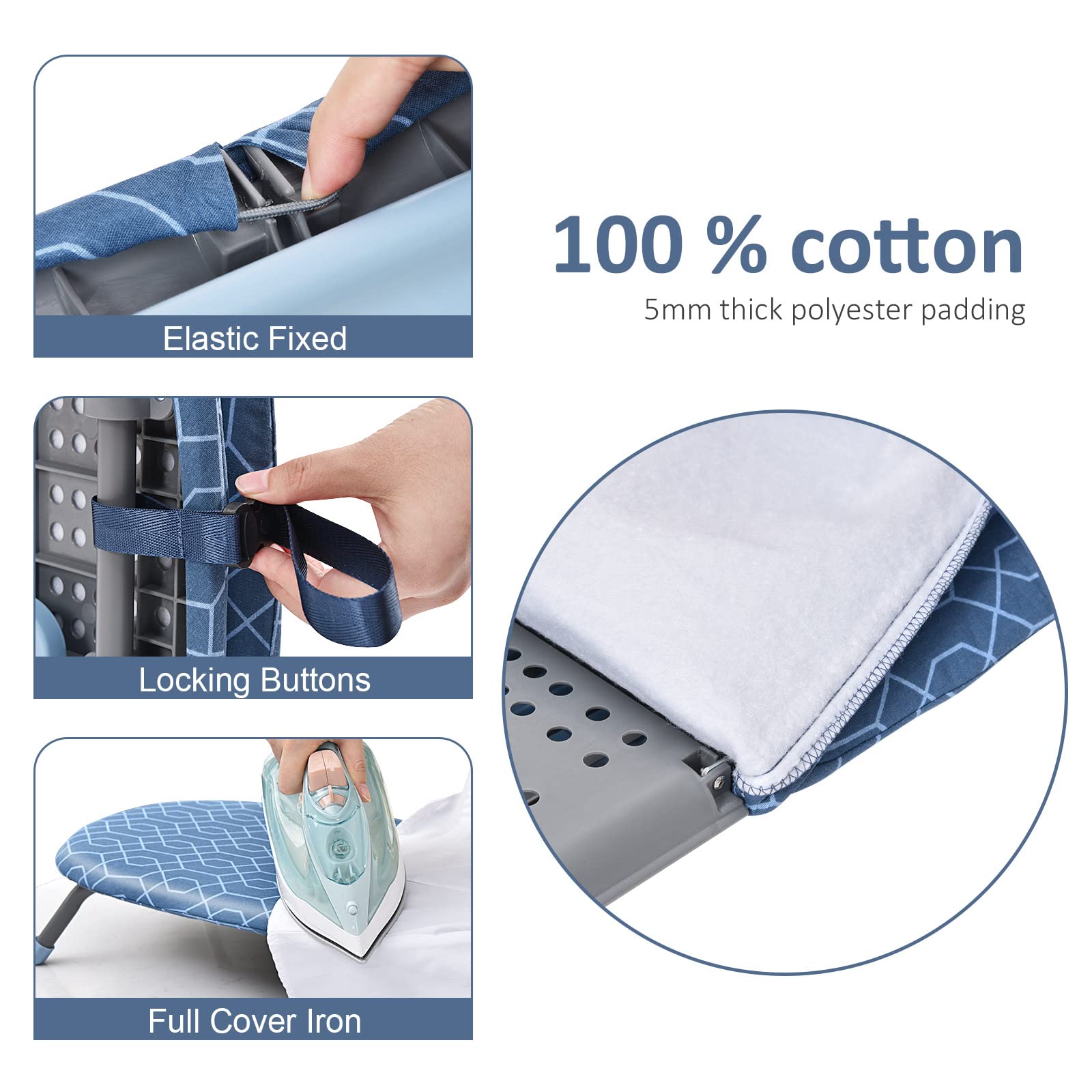 Apexchaser Foldable Ironing Board, Tabletop Small Board With 2 Heat Resistant Covers, Portable Folding Mini Non-Slip Feet For Ho