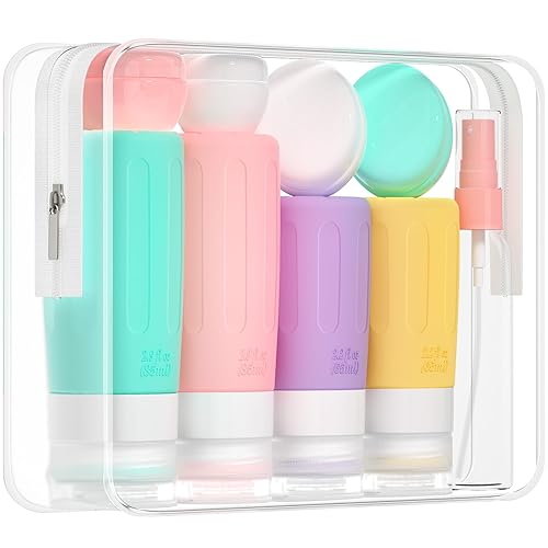 Morfone 16 Pack Travel Bottles Set for Toiletries  TSA Approved Travel Containers Leak Proof Silicone Squeezable Travel Accessories 2oz 3oz for Shampoo Conditioner Lotion Body Wash (BPA Free)